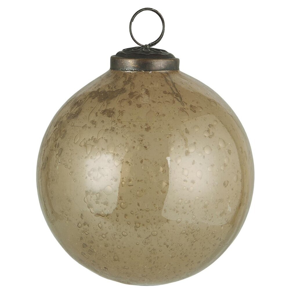 IB Laursen Weihnachtskugel Glas pebbled, honey Höhe 10.5, Ø 9.5 cm