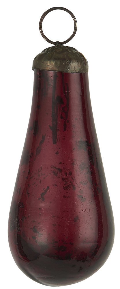 Weihnachtskugel Tropfen pebbled Glas, rhododendron 3 x 3 x 7.4 cm