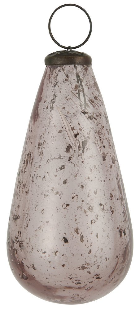 Weihnachtskugel Tropfen pebbled Glas, rosa 5 x 5 x 10.5 cm