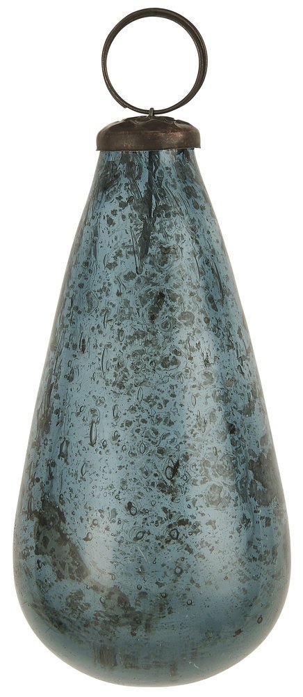 Weihnachtskugel Tropfen pebbled Glas, petrol 5 x 5 x 10.5 cm