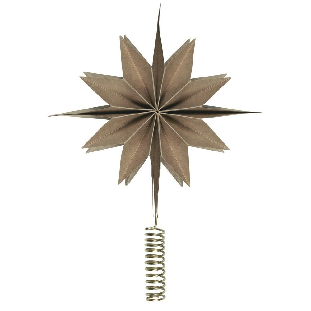 Weinachtsbaumspitze, Christbaumstern Papier, braun 