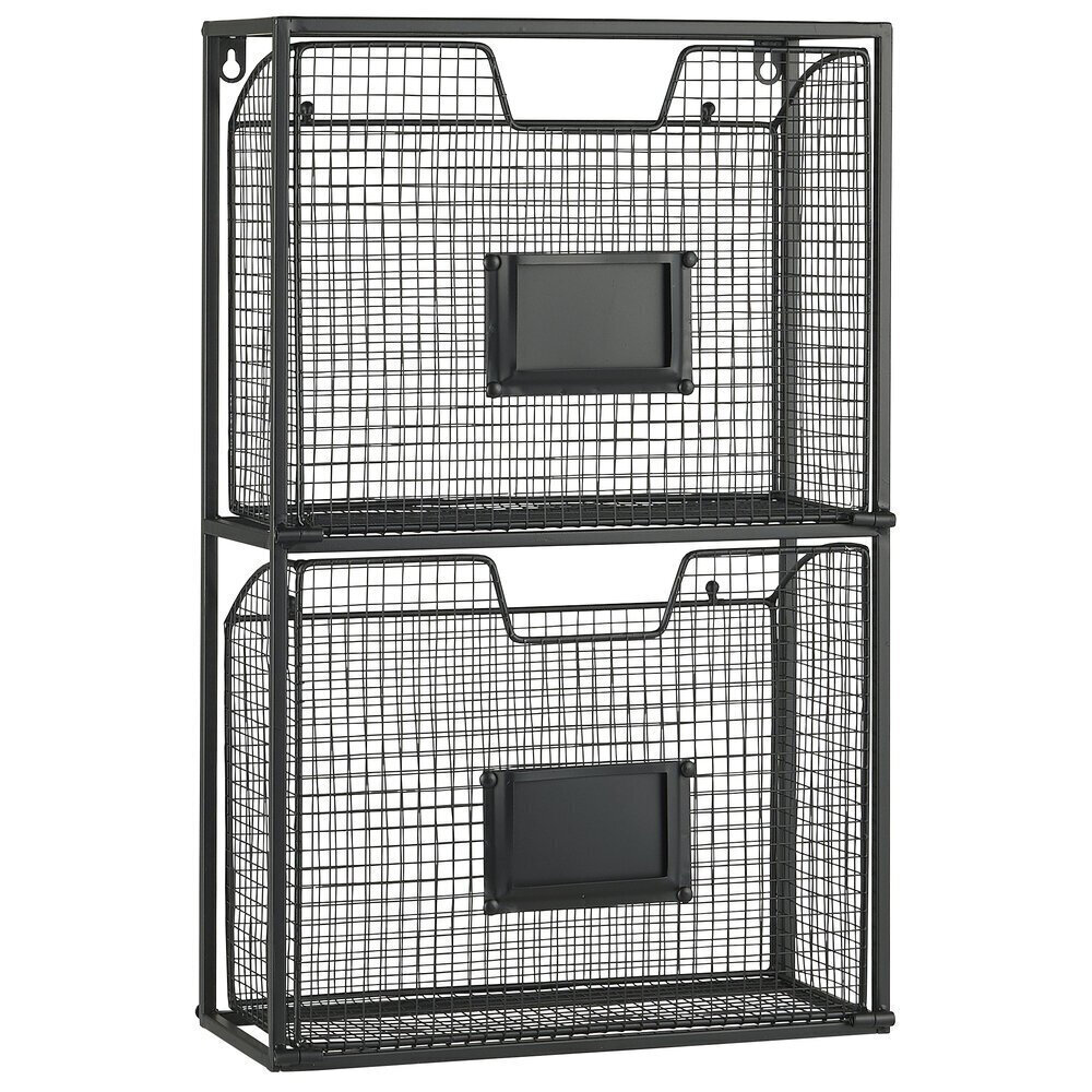 Zeitschriftenhalter mit Fächern, schwarz 34 x 14,5 x 55 cm