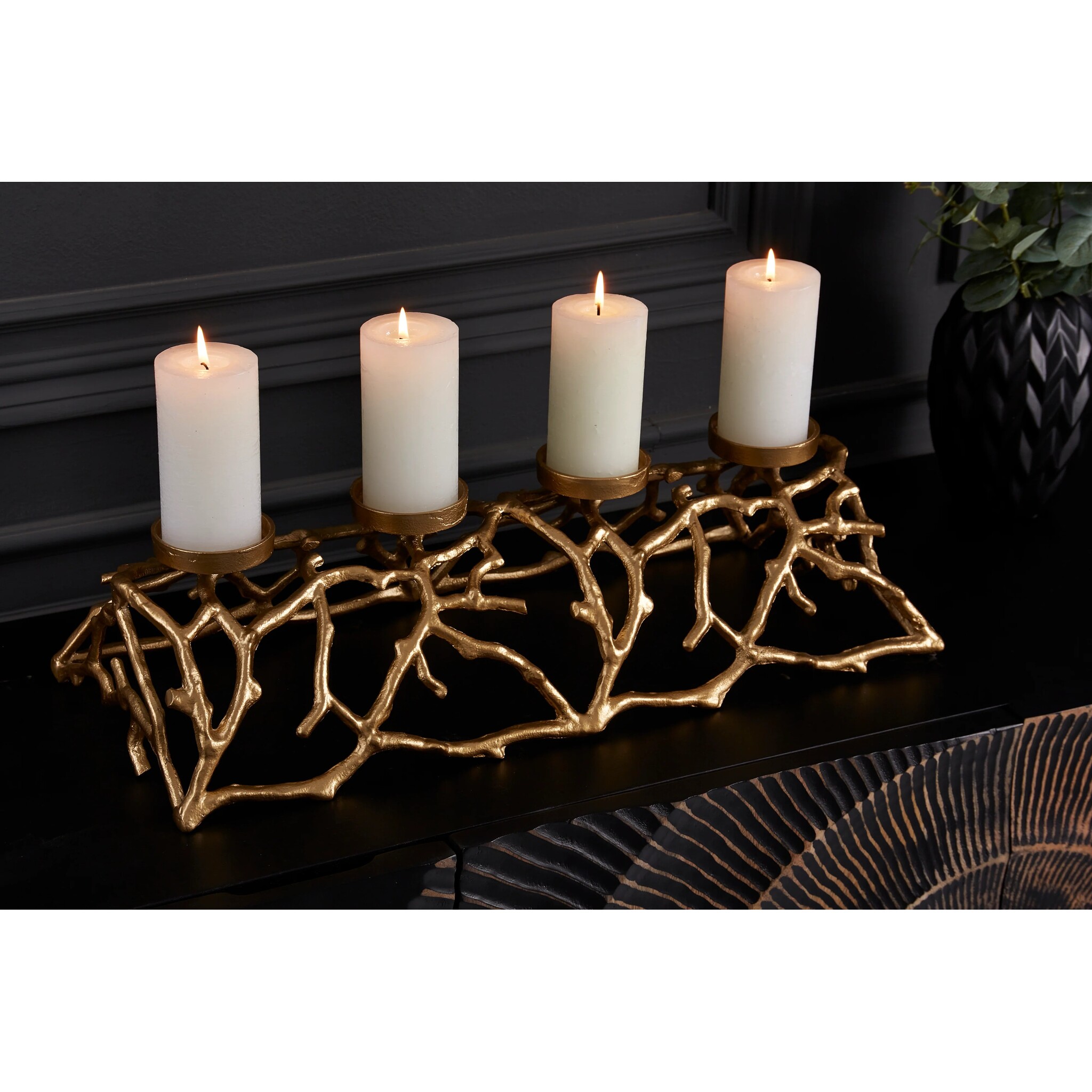 4-fach Kerzenhalter Abstract, gold 