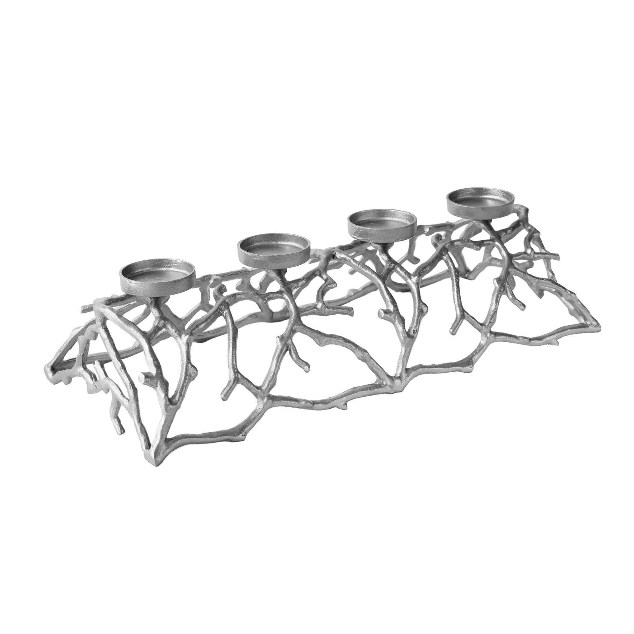 4-fach Kerzenhalter Abstract, silber 