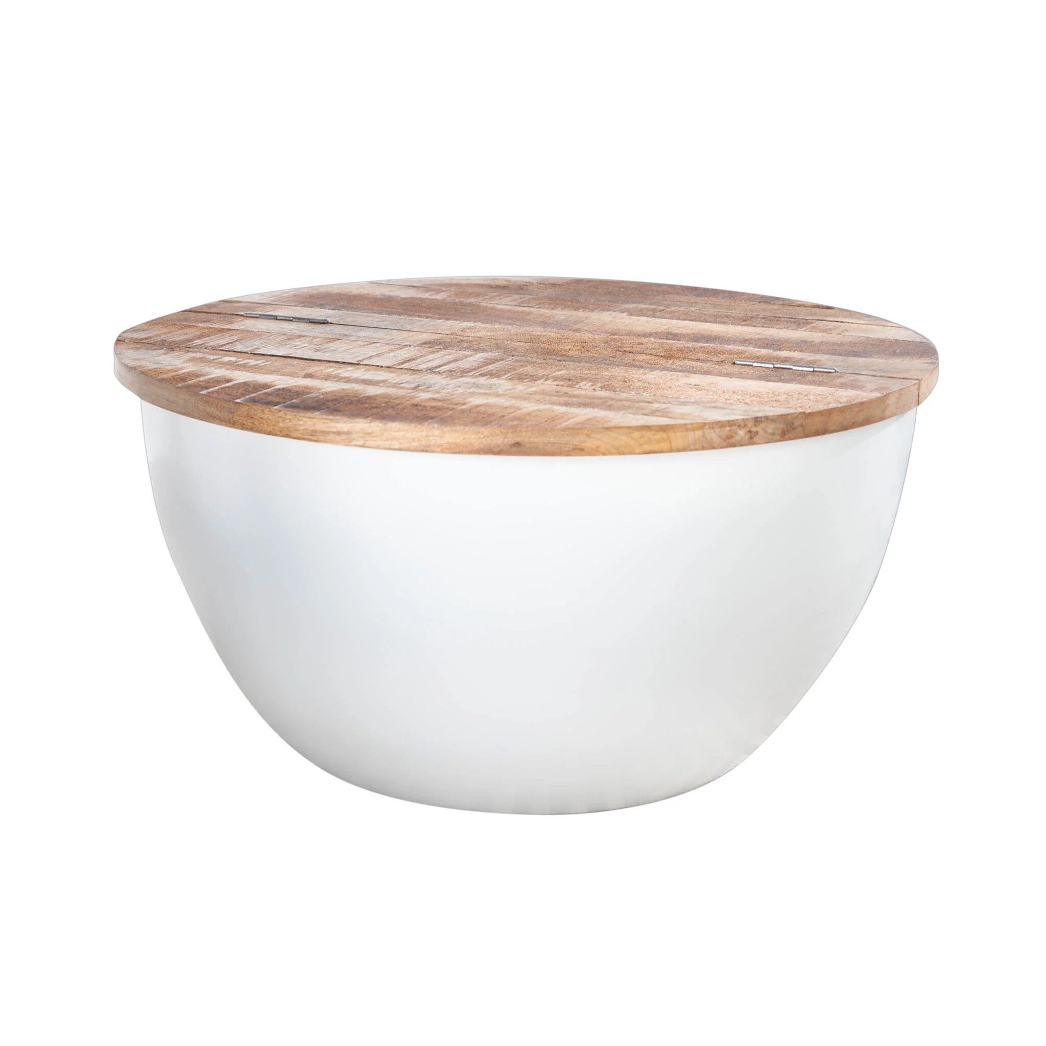 Couchtisch Industrial Storage Mangoholzplatte, weiss 