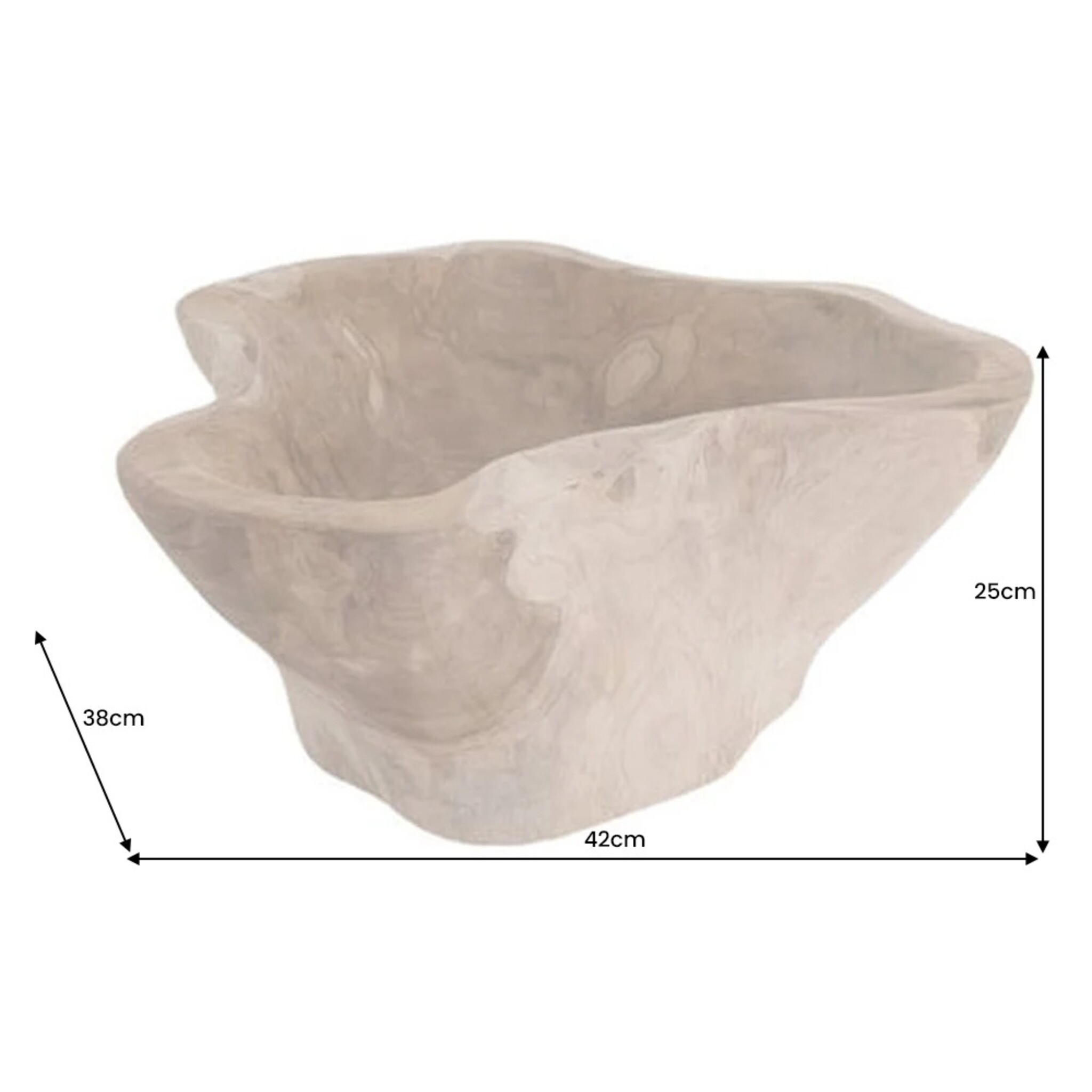 Dekoschale aus Teakholz Flowers, natur 