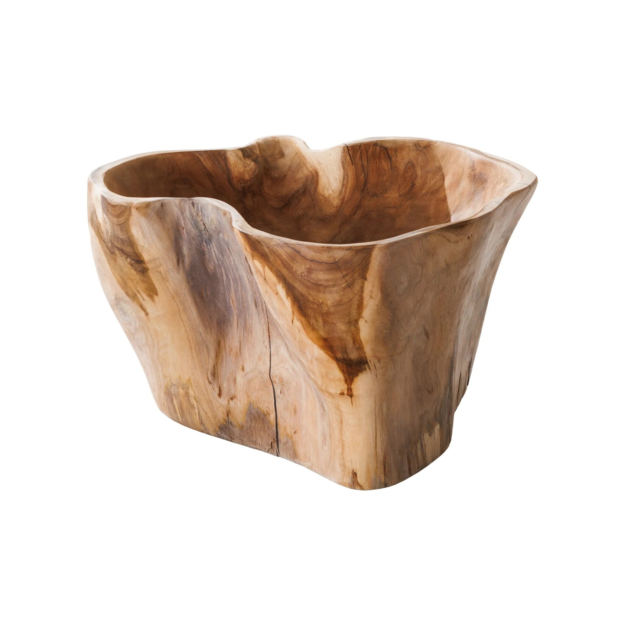 Dekoschale aus Teakholz Flowers, natur 