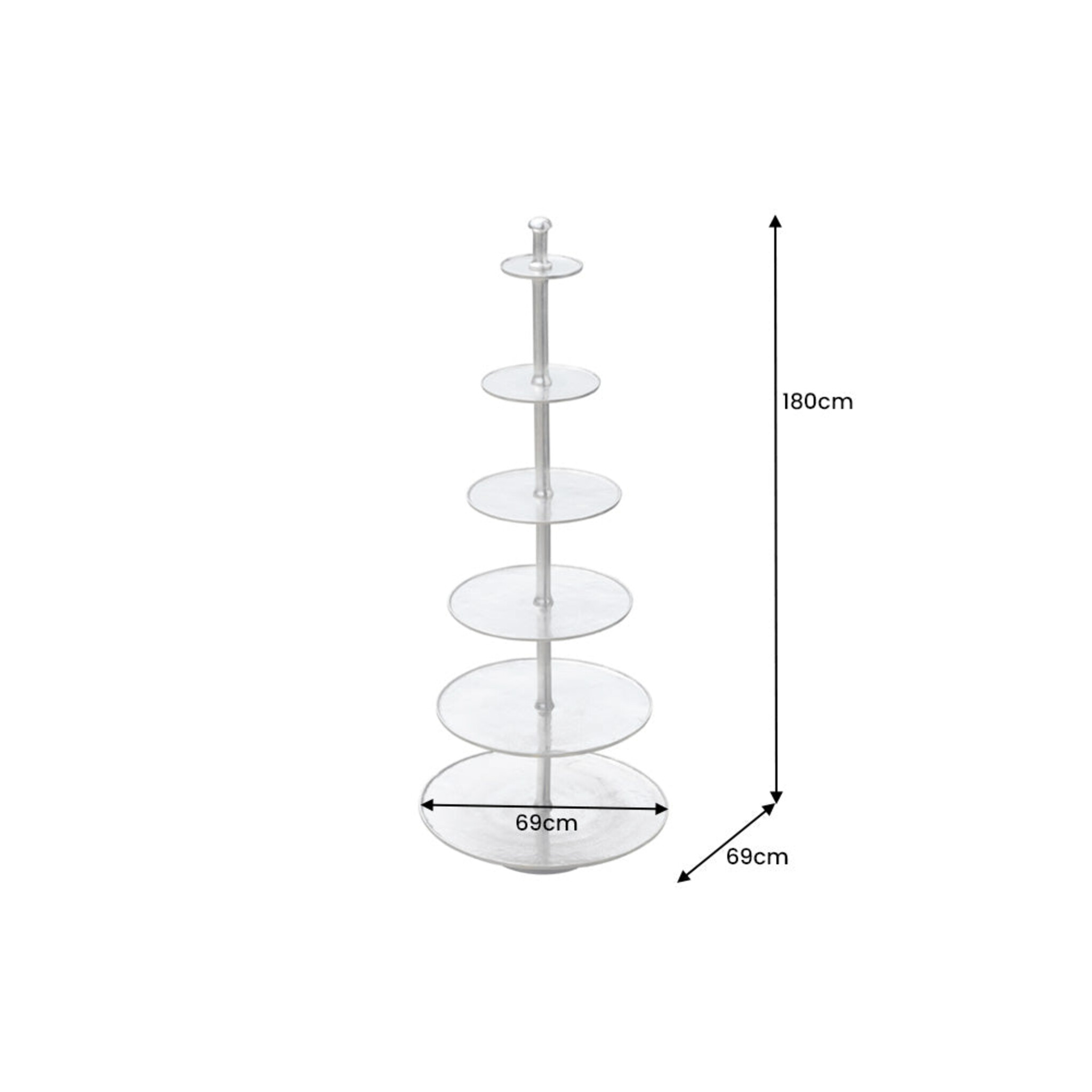 Etagere Abstract XL mit 6 Tabletts, silber 