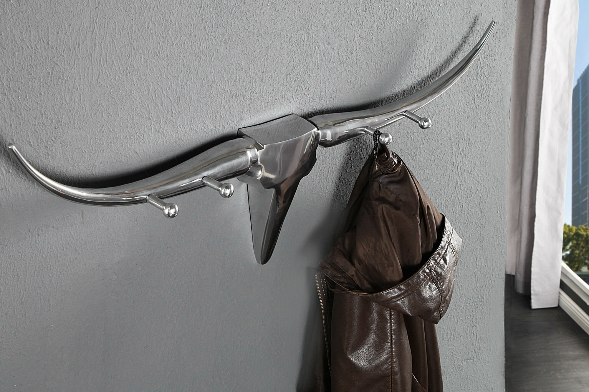 Garderobe Bull Aluminium, silber 