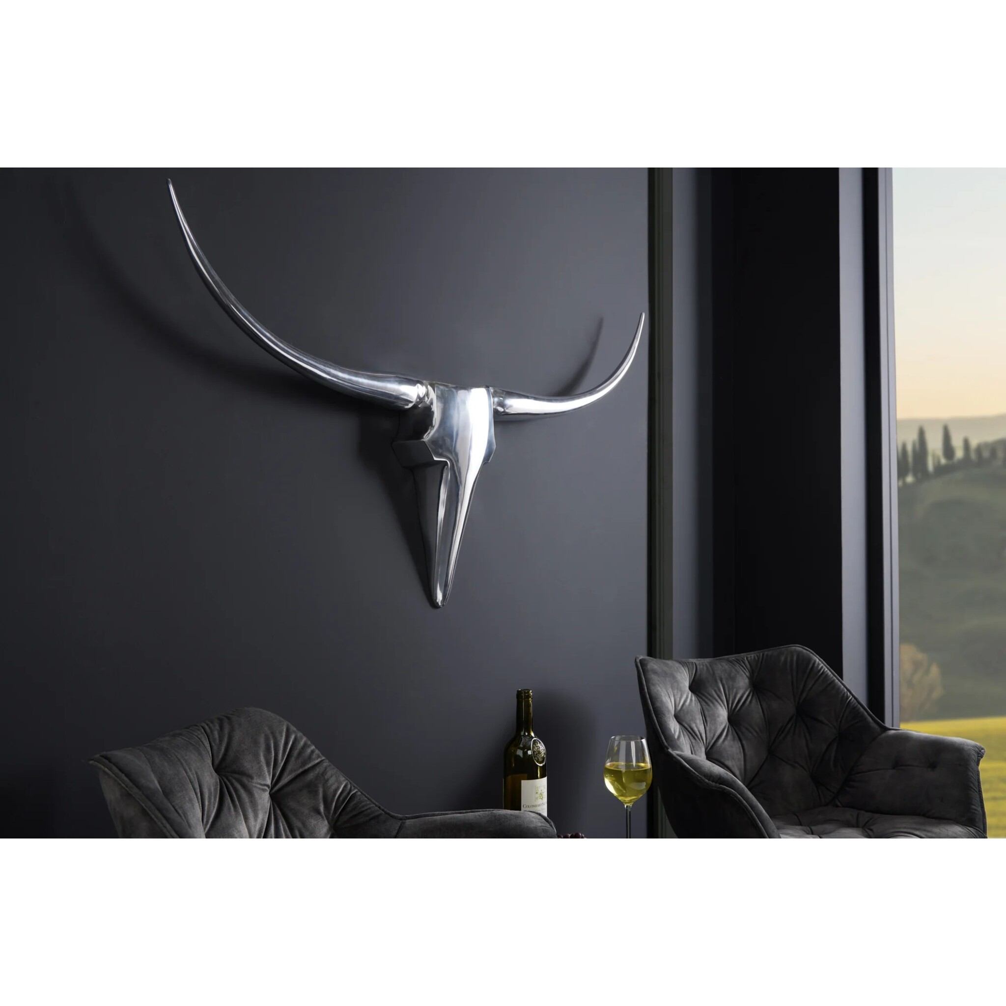 Geweih Bull Aluminium, silber 
