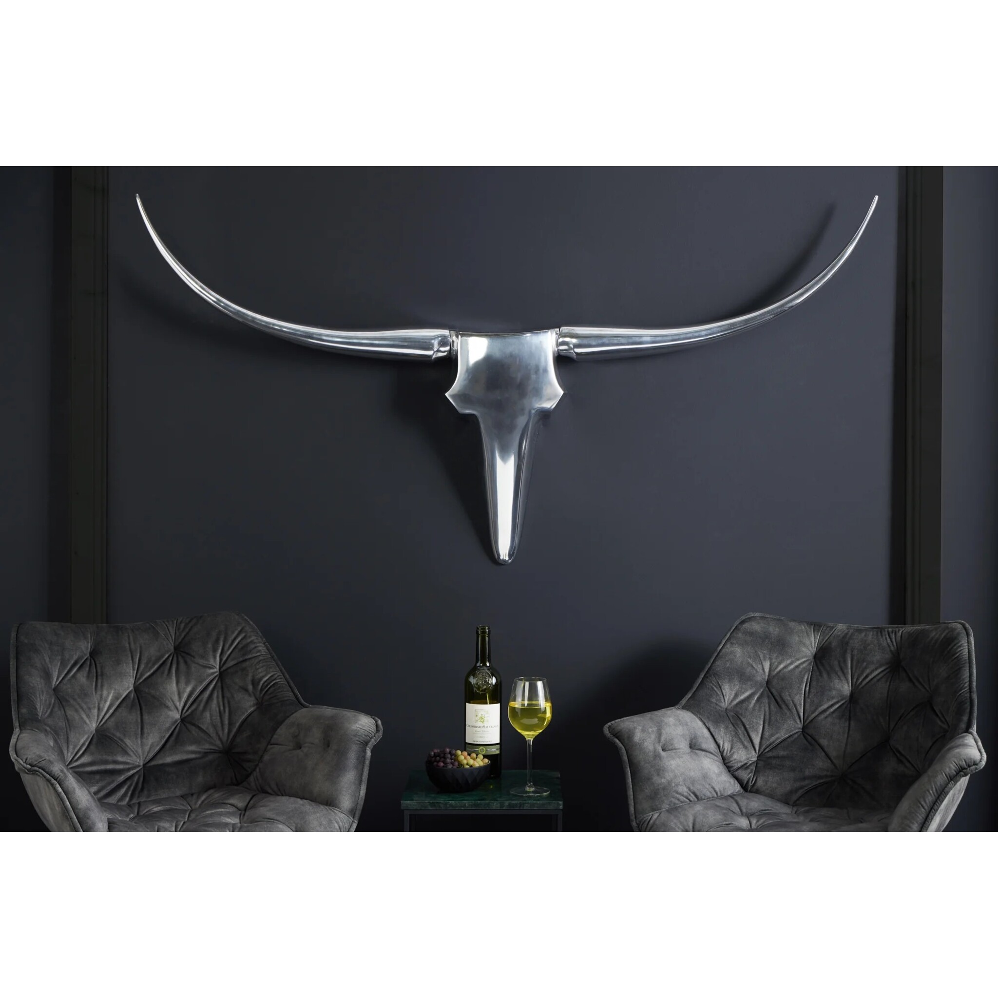 Geweih Bull Aluminium, silber 