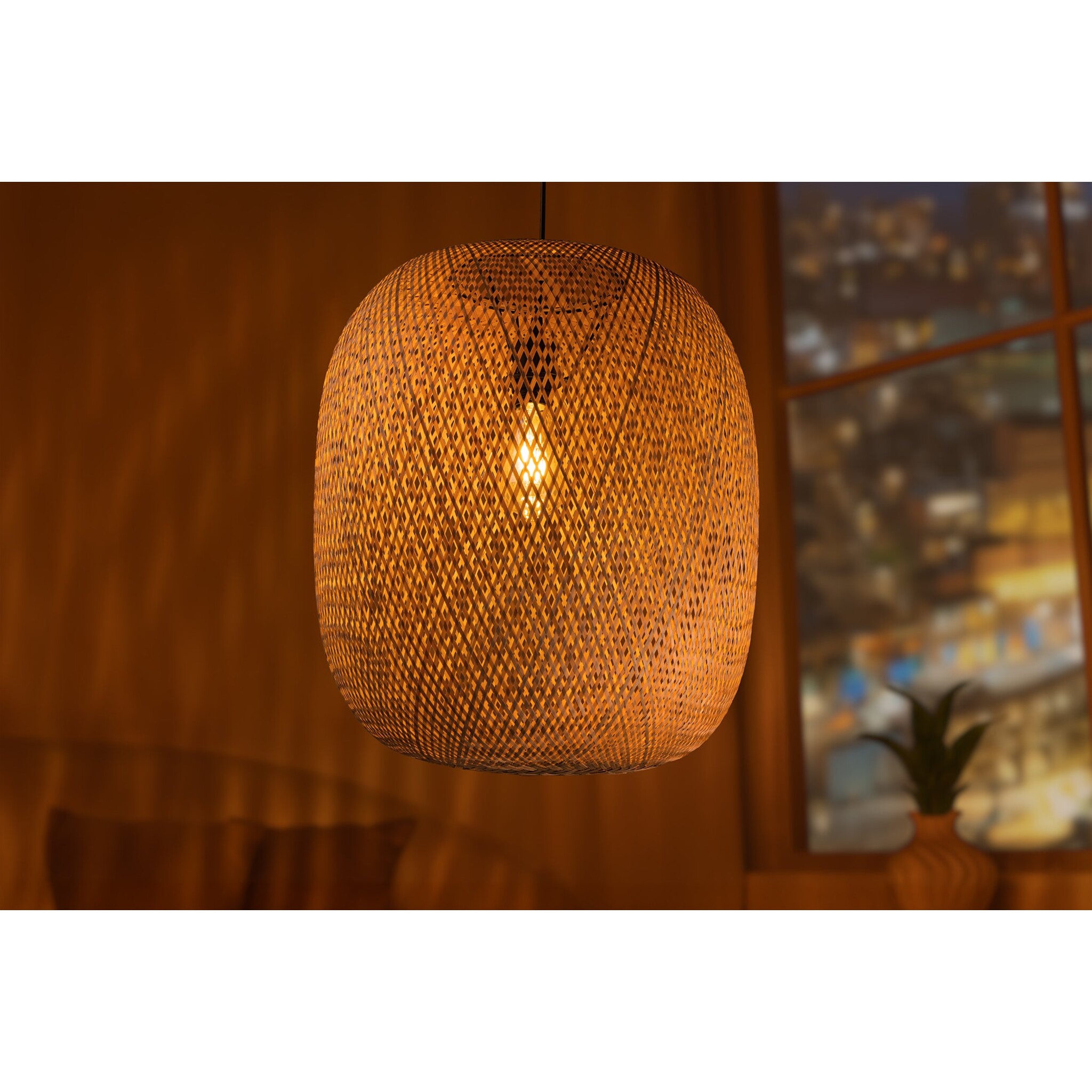 Hängelampe Organic Living 6 Bambus, natur 