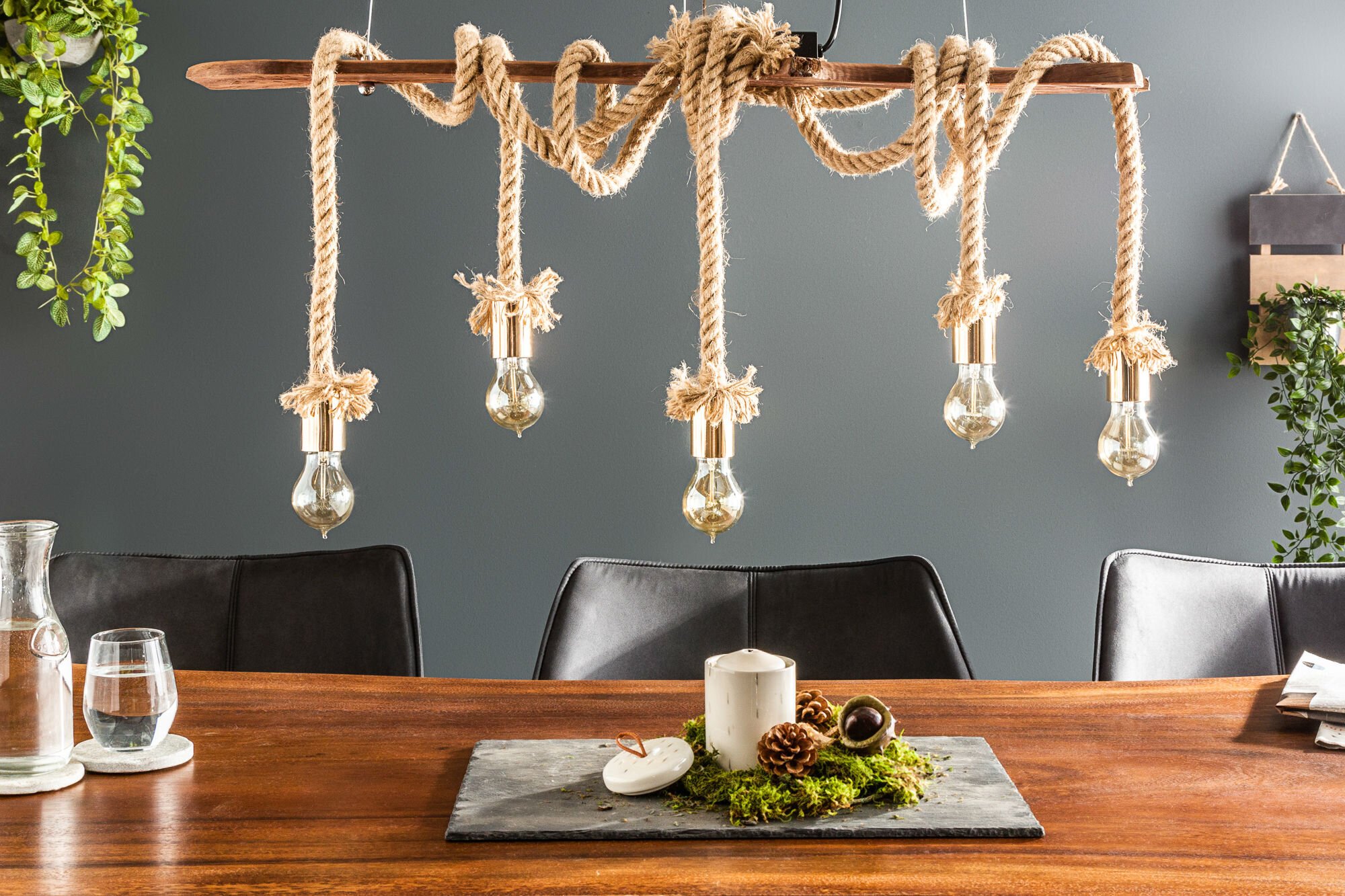 Hängeleuchte Seven Seas II, natur 90 x 62 x 13 cm