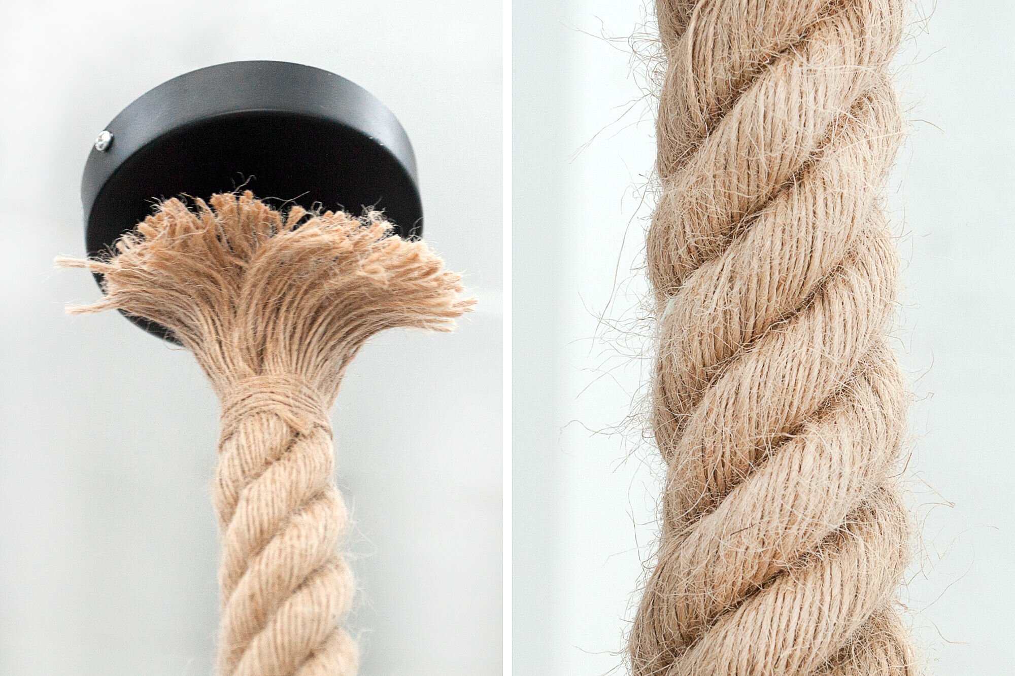 Hängeleuchte Seven Seas mit echtem Tau, natur 