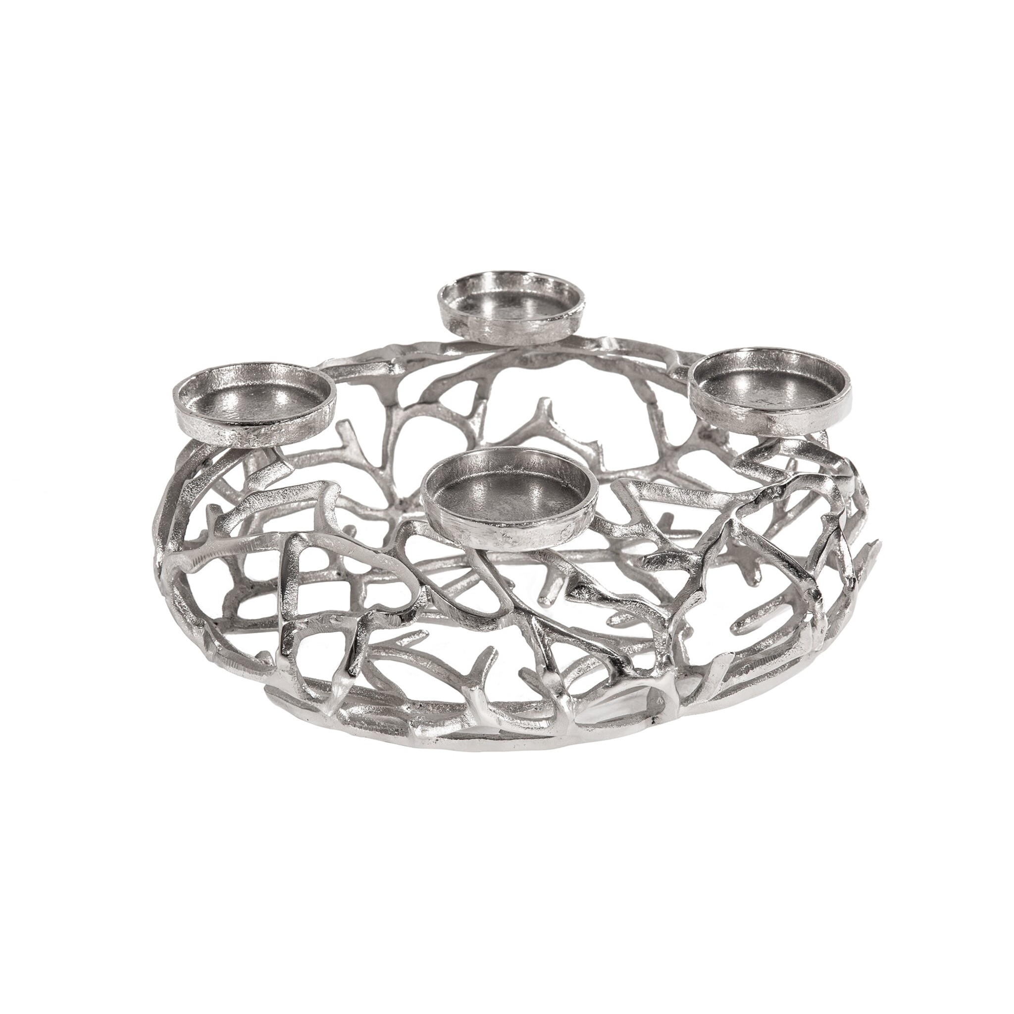 Kerzenhalter Abstract 4-flammig, silber 