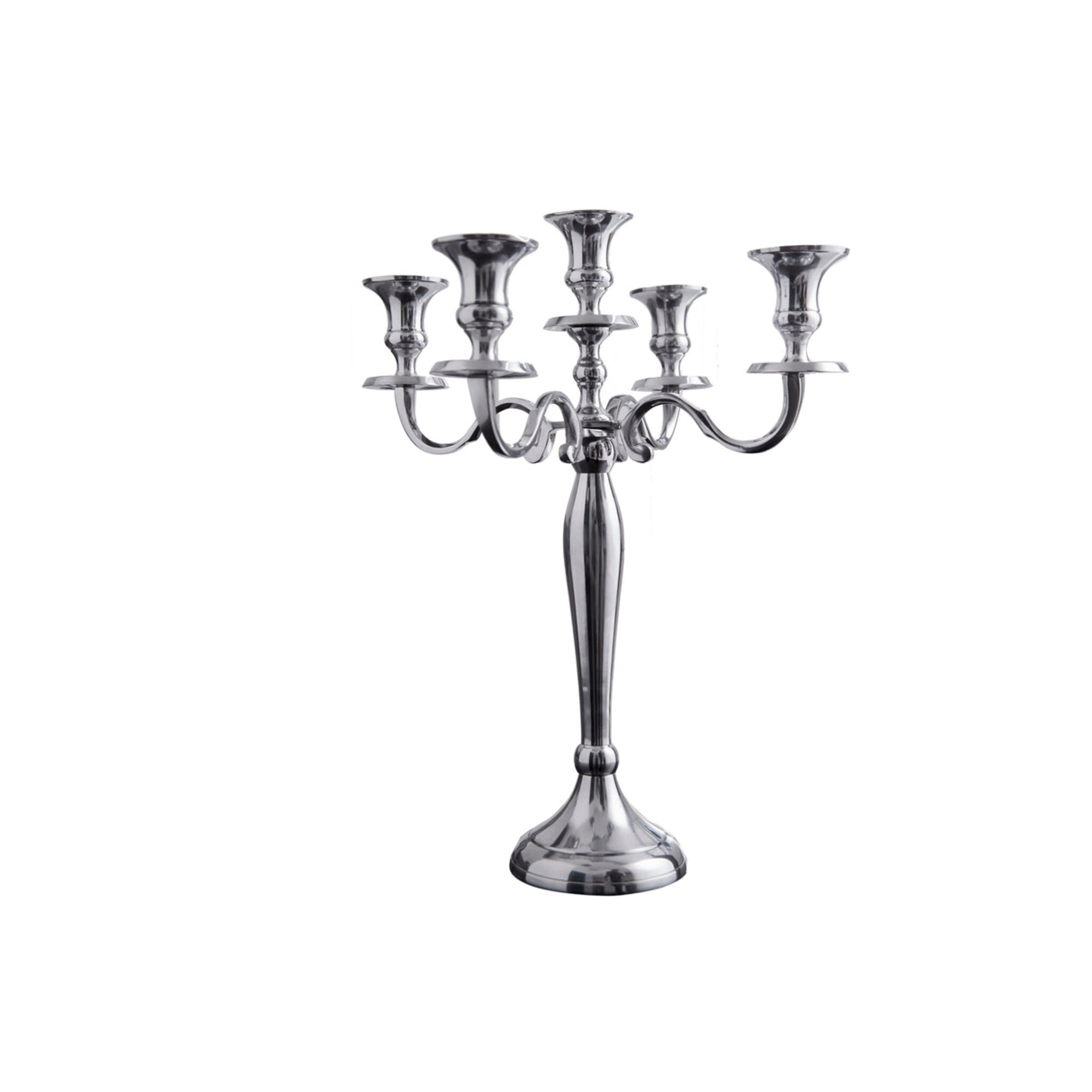 Kerzenständer Modern Barock 5-armig silber, silber 40cm