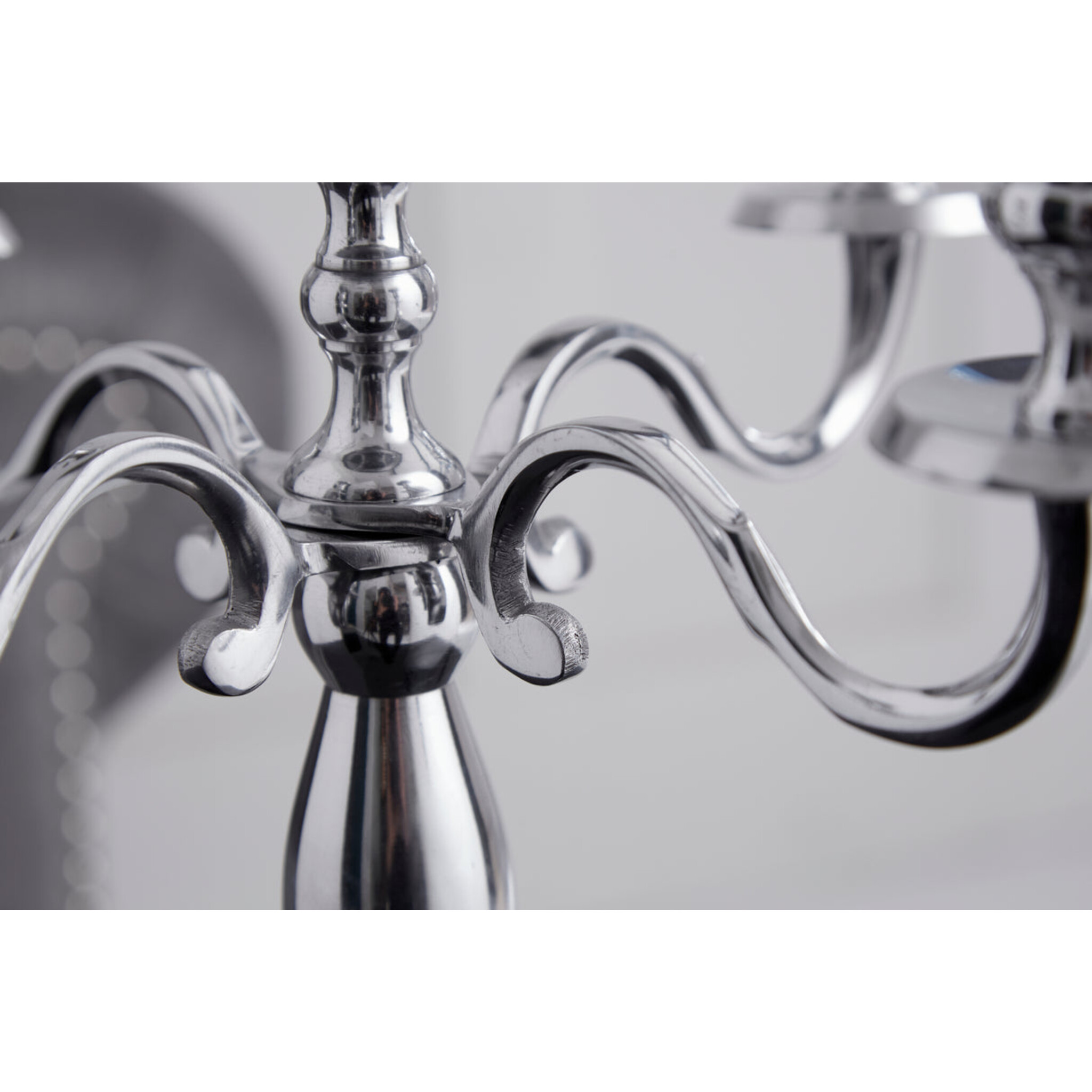Kerzenständer Modern Barock 5-armig silber, silber 