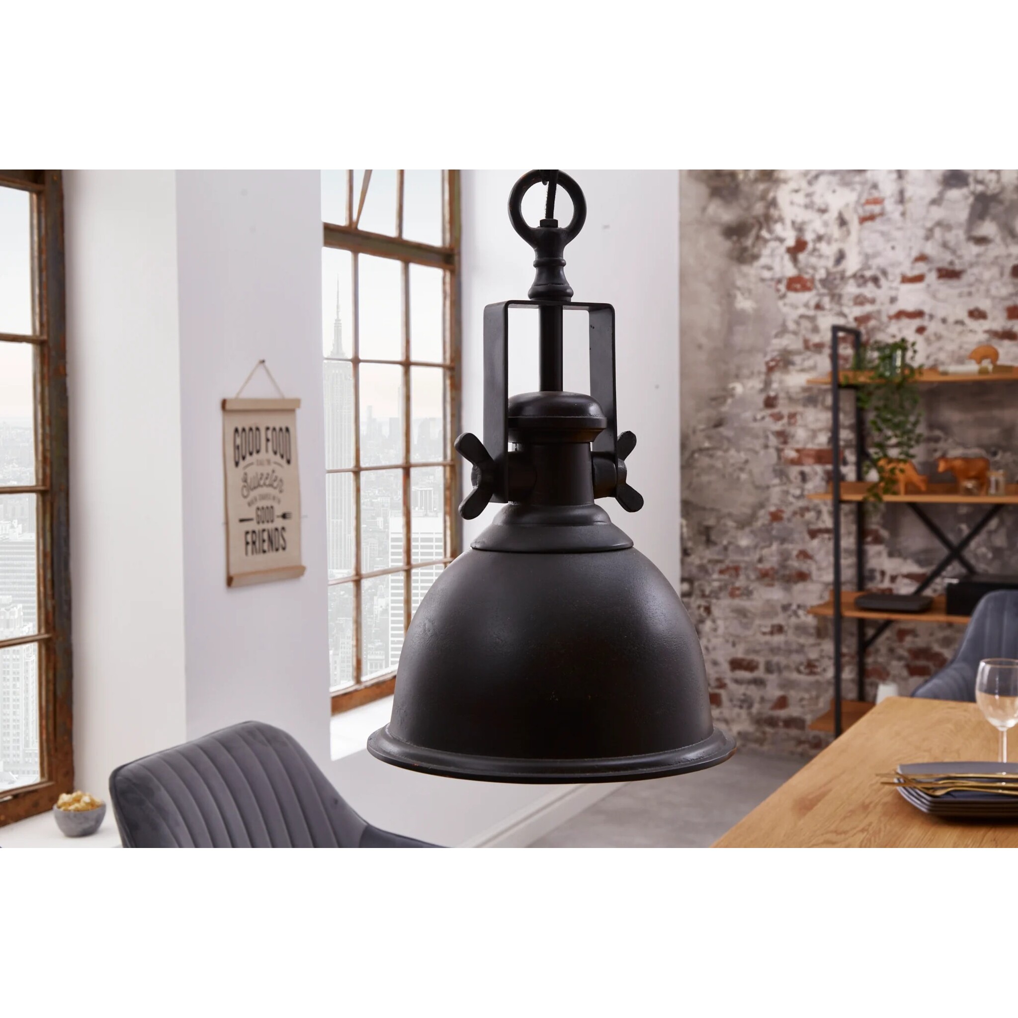 Pendelleuchte Industrial Metall schwarz Industriestil, schwarz