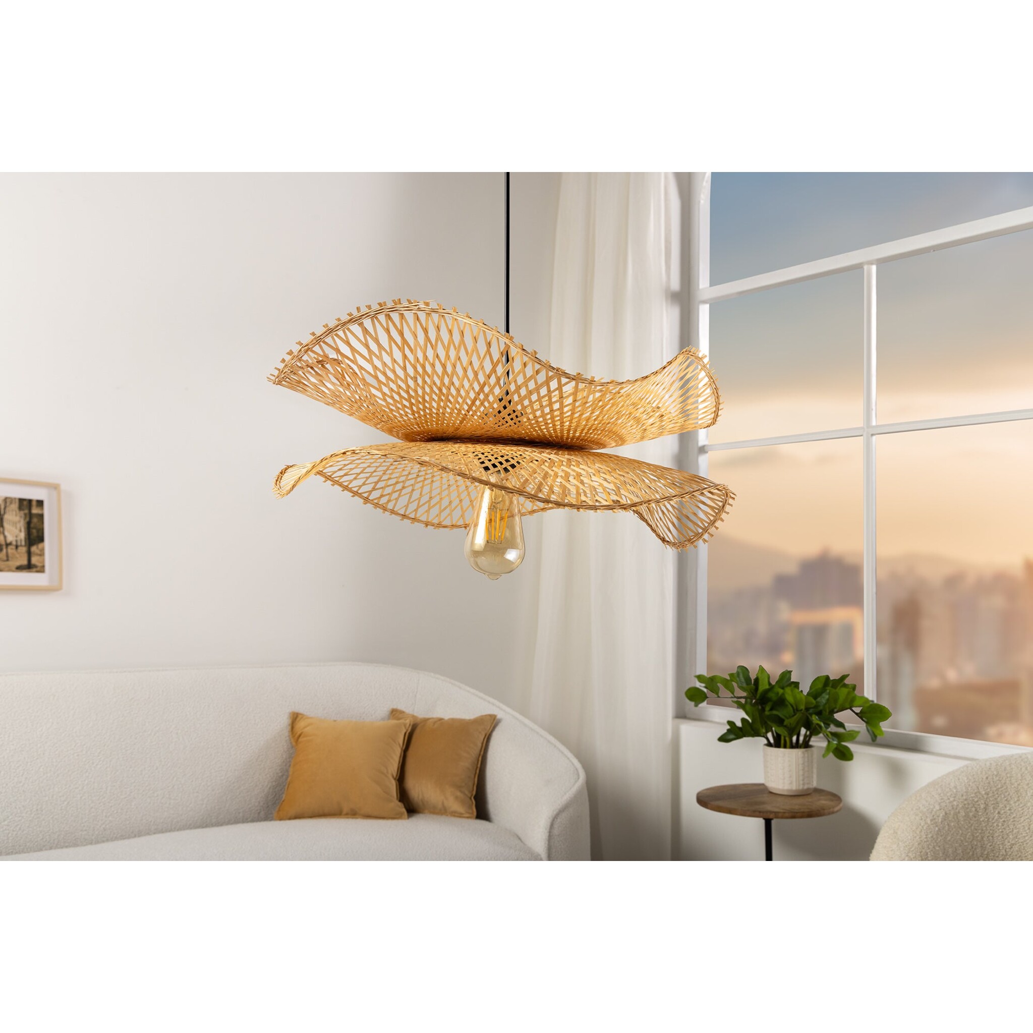 Pendelleuchte Organic Living 3 Bambus, natur 50 x 50 x 18 cm