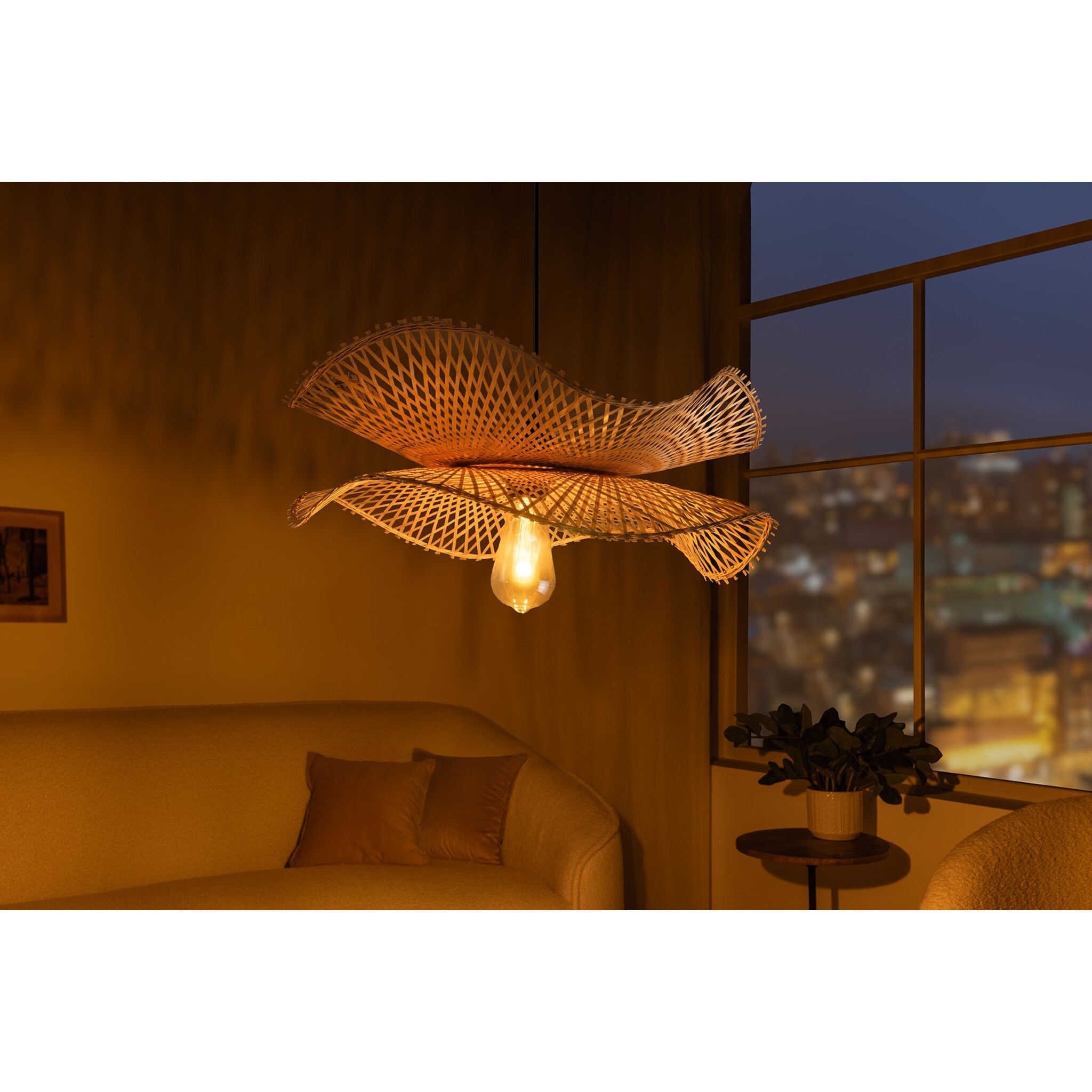 Pendelleuchte Organic Living 3 Bambus, natur 50 x 50 x 18 cm