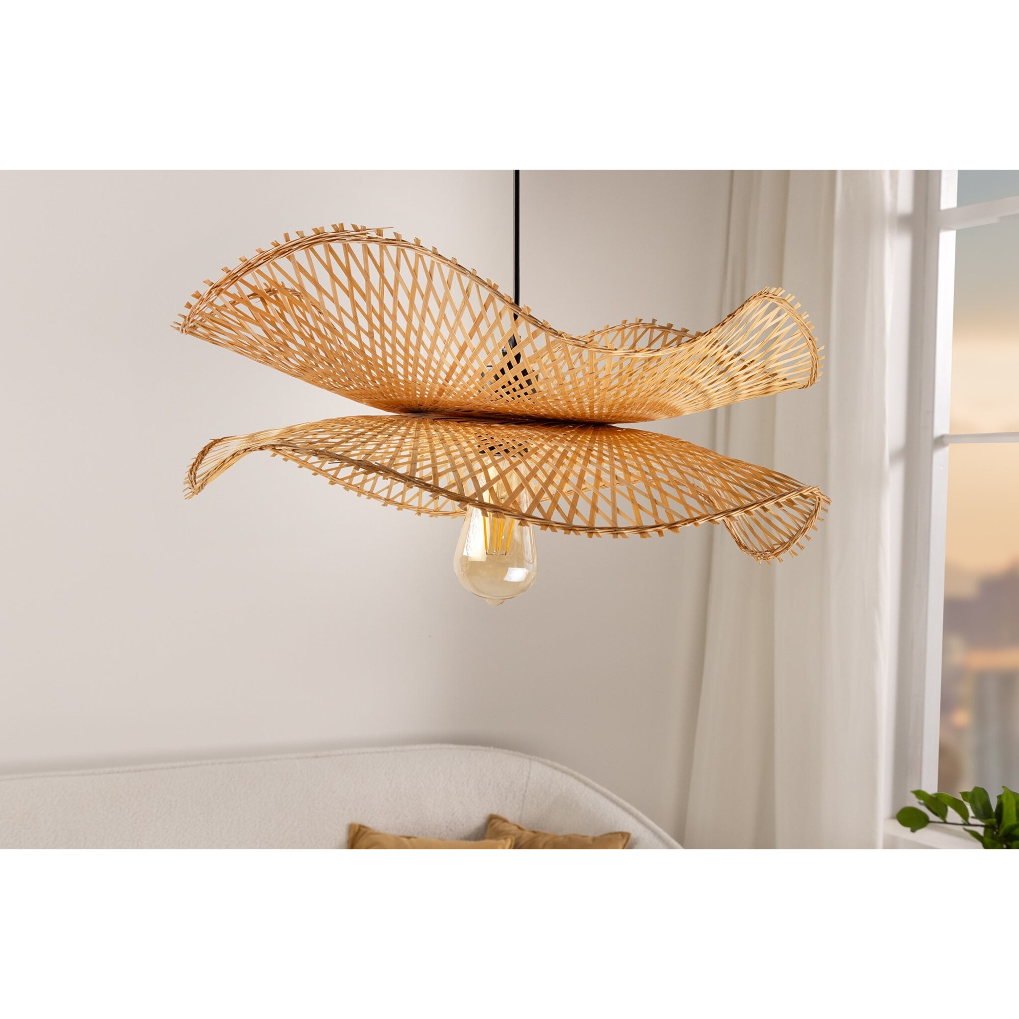 Pendelleuchte Organic Living 3 Bambus, natur 70 x 70 x 27 cm