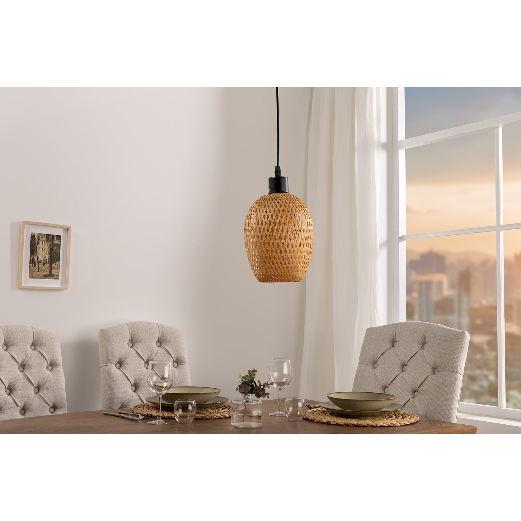 Pendelleuchte Organic Living 5 Bambus, natur 