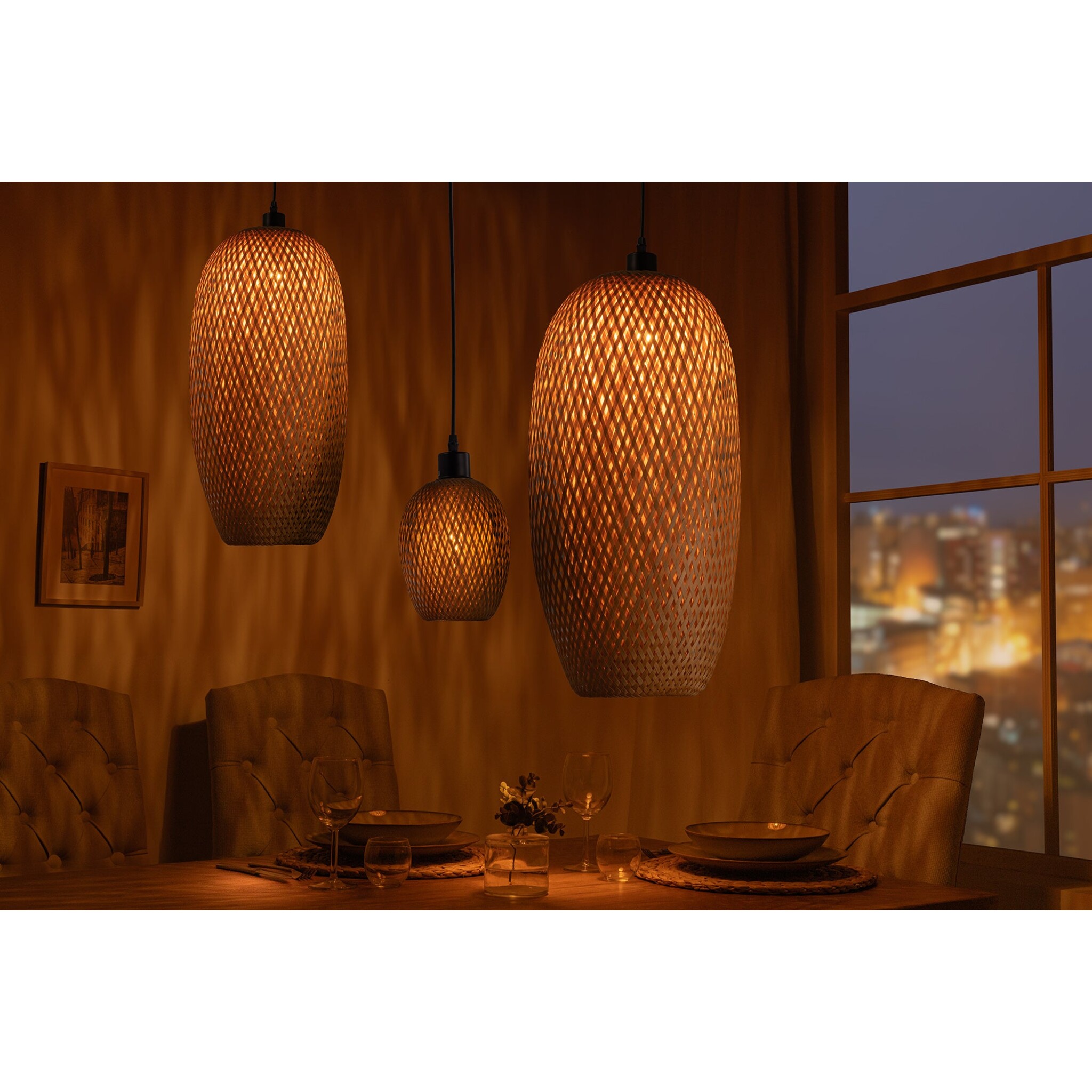 Pendelleuchte Organic Living 5 Bambus, natur 