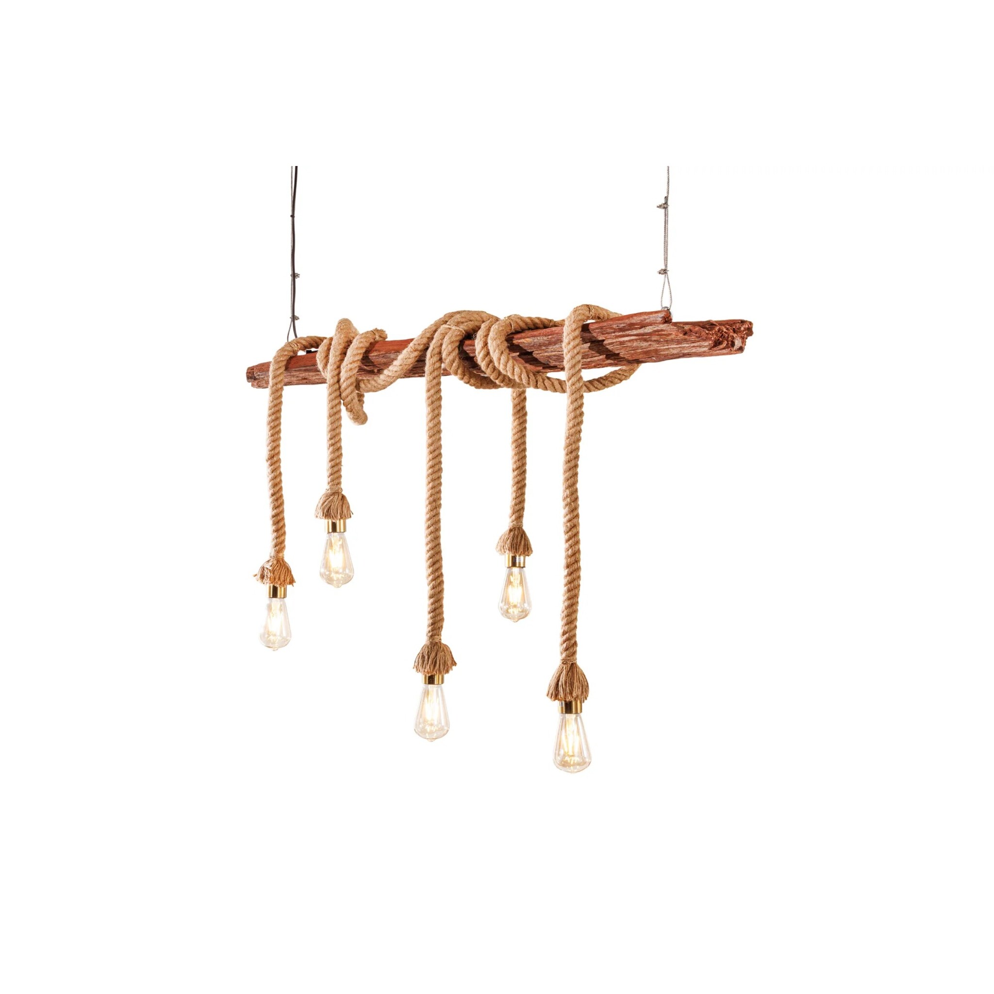Pendelleuchte Seven Seas, recyceltes Akazienholz, braun 