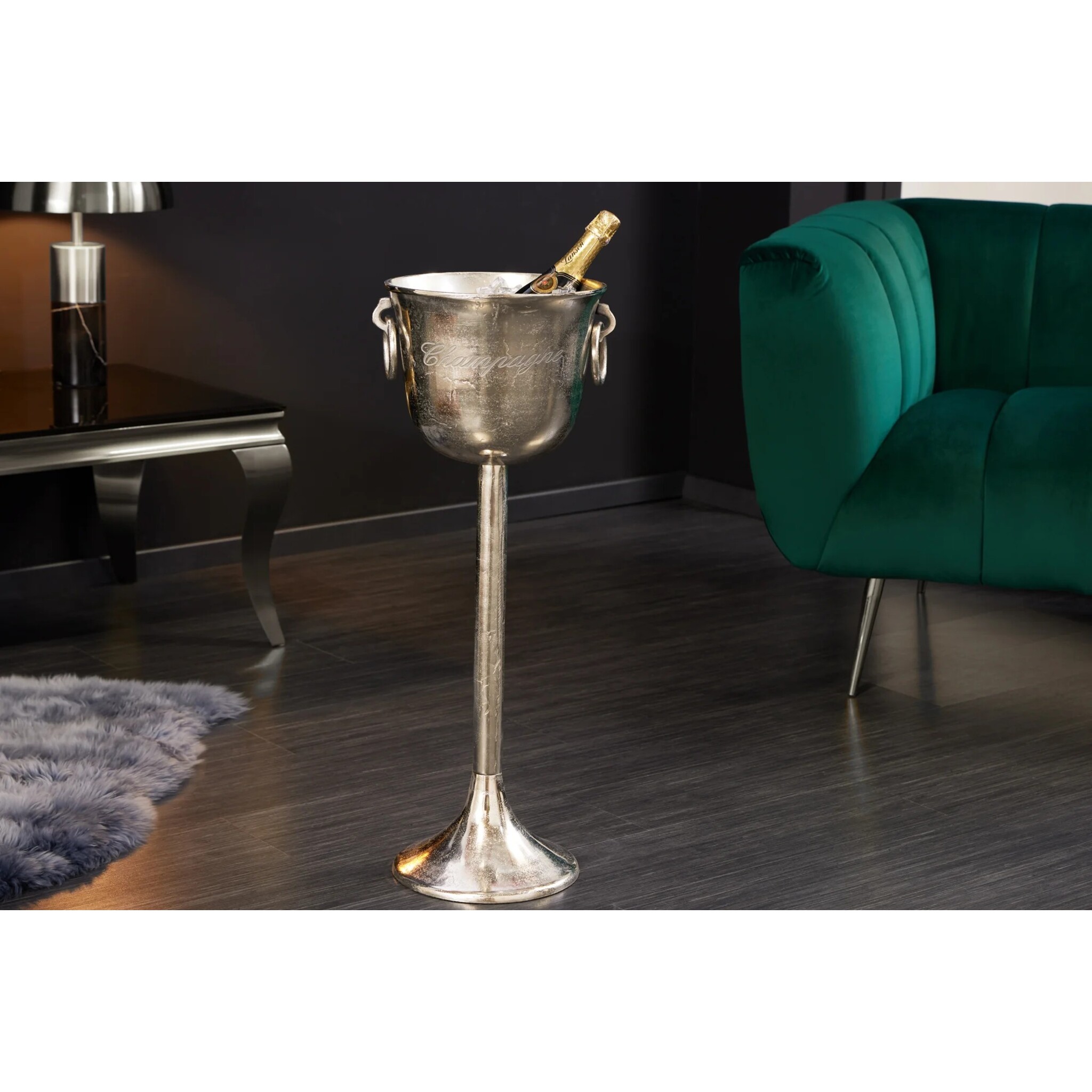 Sektkühler Ständer Champagne, silber