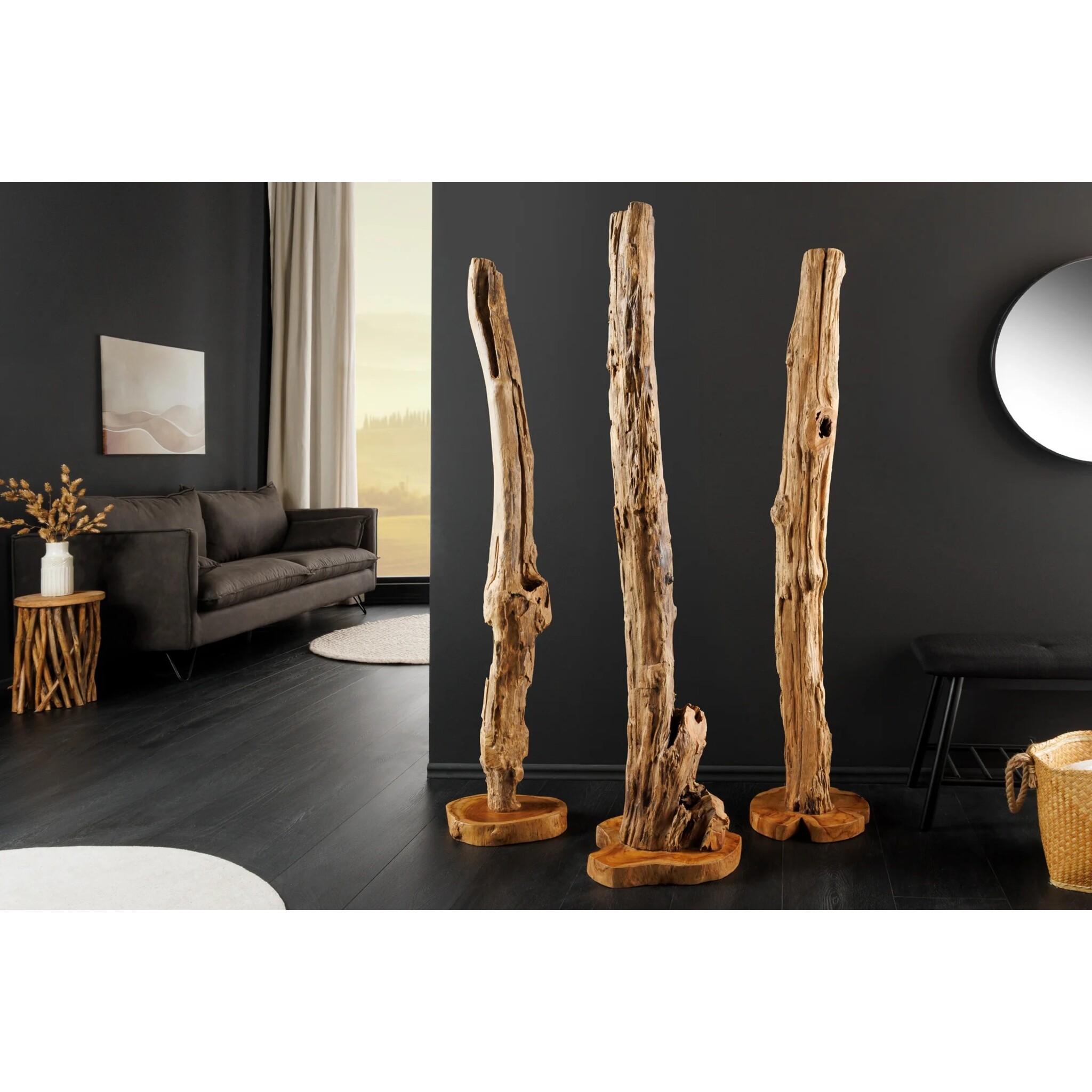 Skulptur Reef Treibholz Teak, natur 