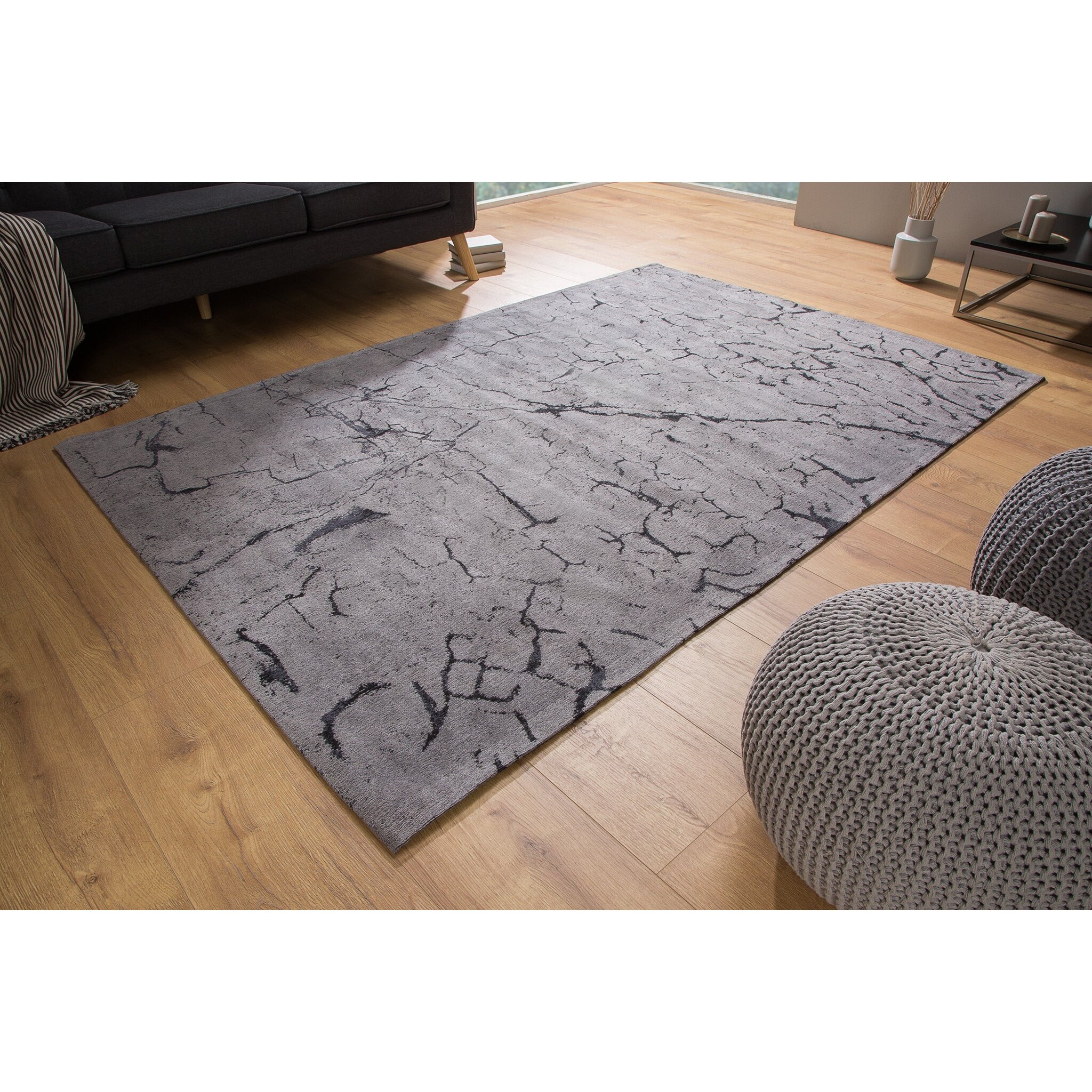 Teppich aus Baumwolle Fragments 240x160cm grau, grau