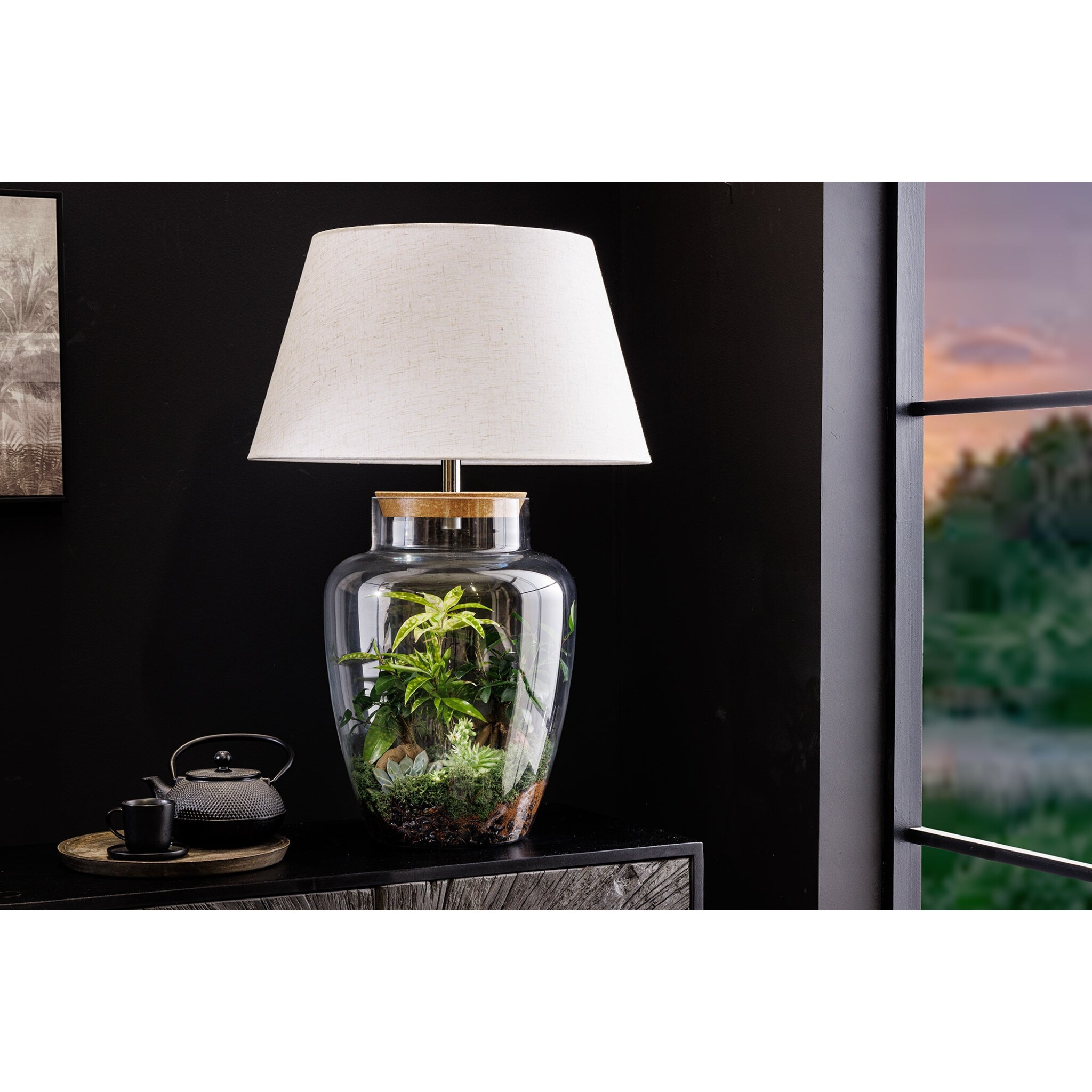 Tischleuchte Classico befüllbar, klar Ø 32 cm, Höhe 80 cm