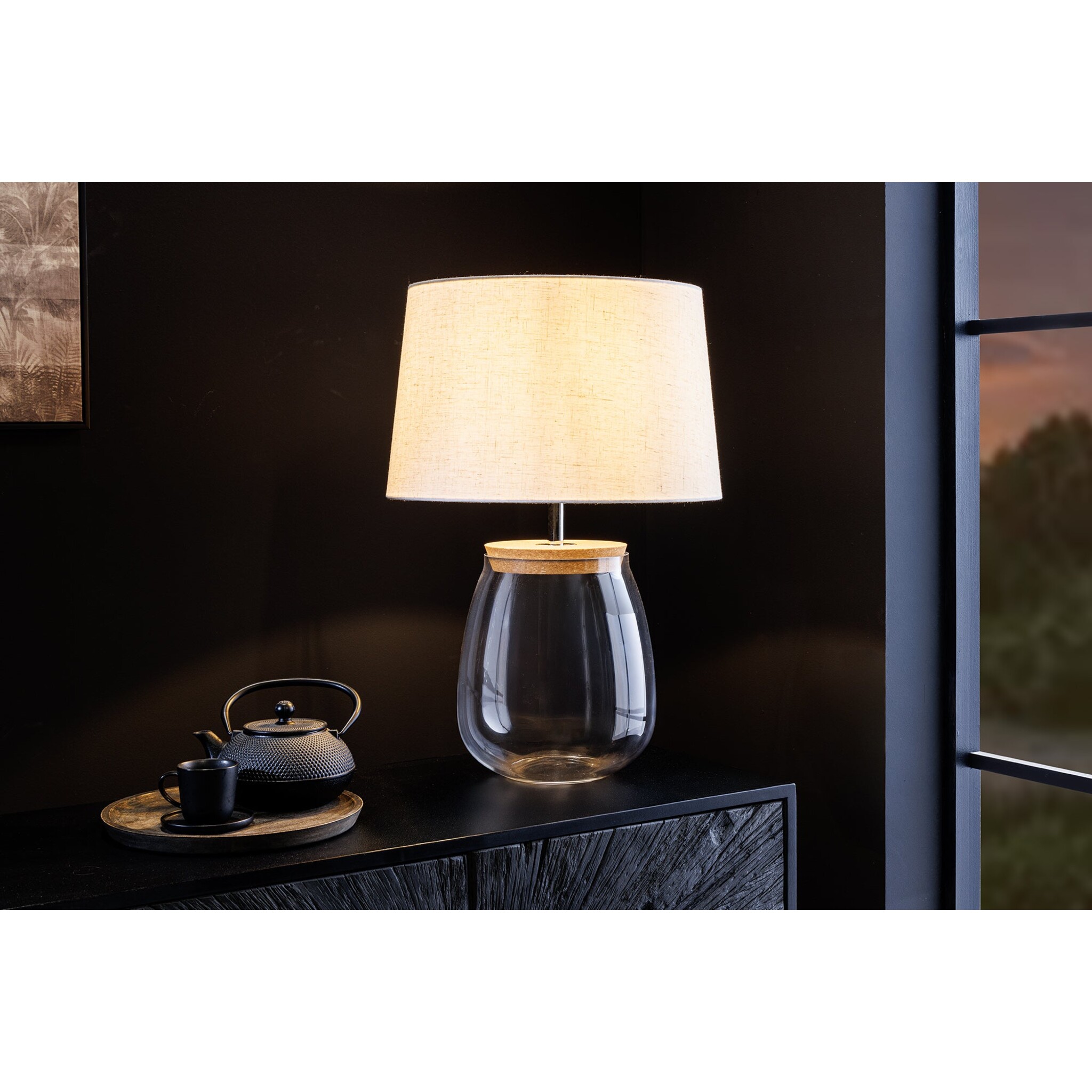 Tischleuchte Classico befüllbar, klar Ø 40 cm, Höhe 60 cm