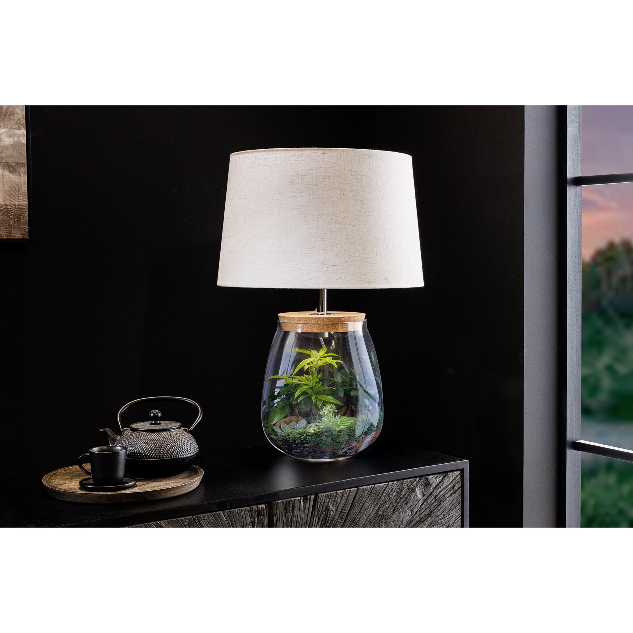 Tischleuchte Classico befüllbar, klar Ø 40 cm, Höhe 60 cm