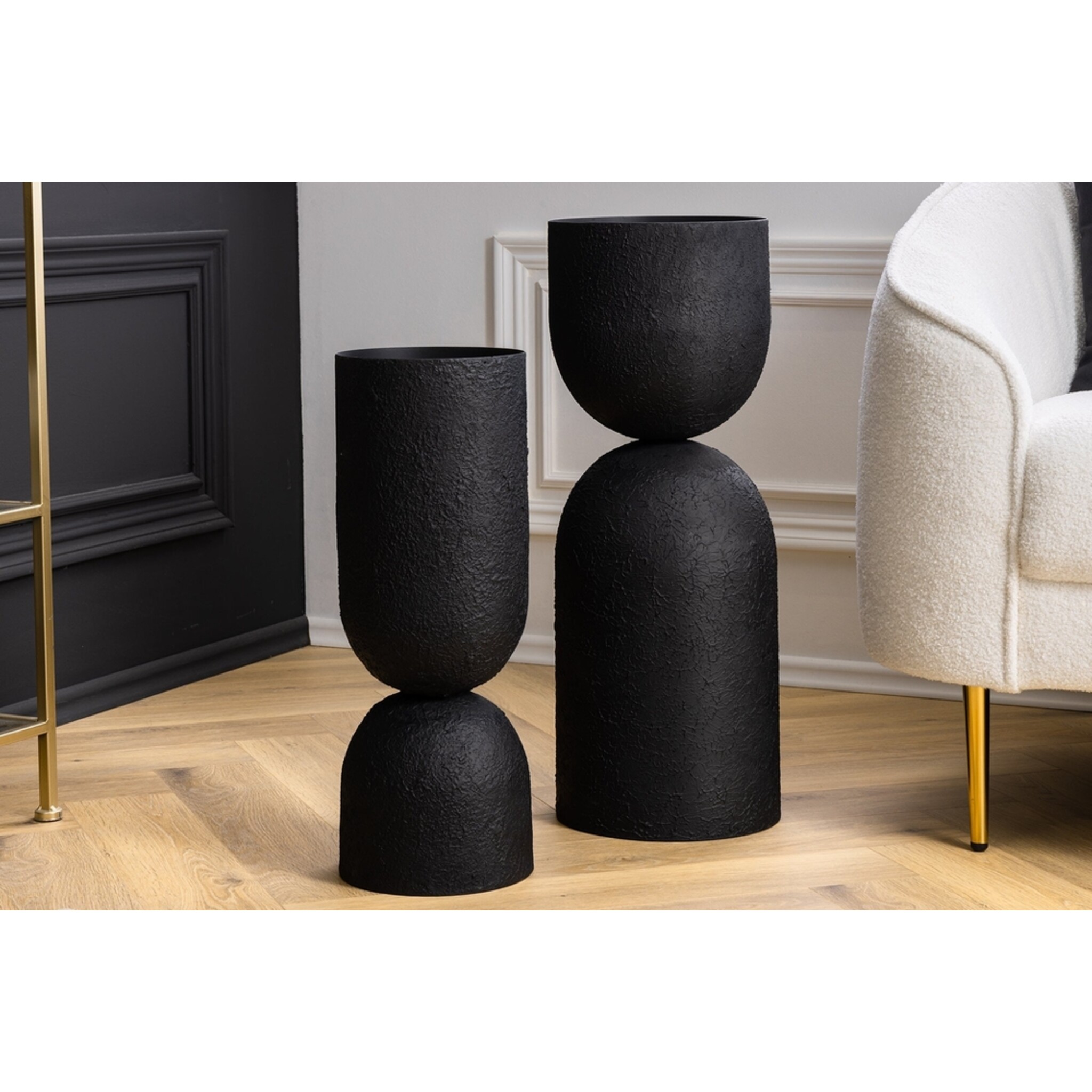 Invicta SANDGLASS Bodenvase XL Eisen Schwarz, schwarz 