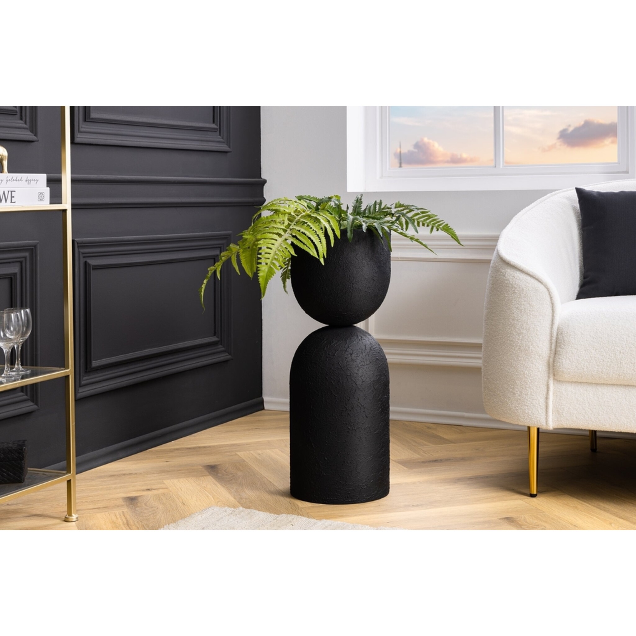 Invicta SANDGLASS Bodenvase XL Eisen Schwarz, schwarz 