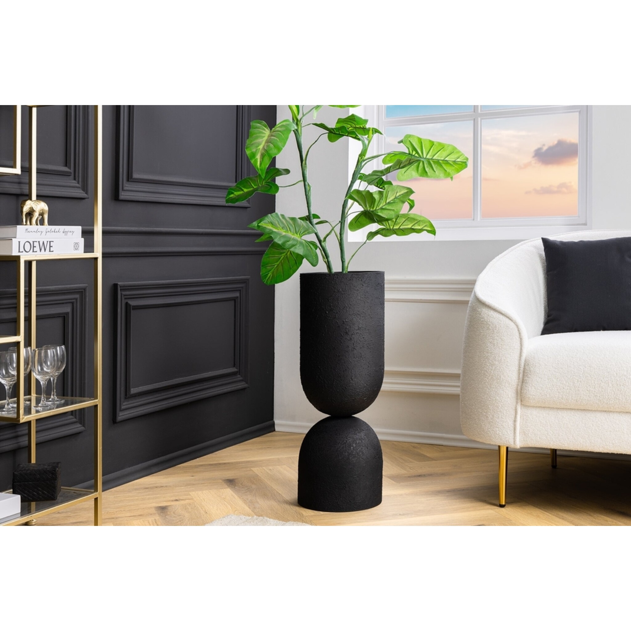 Invicta SANDGLASS Bodenvase XL Eisen Schwarz, schwarz 