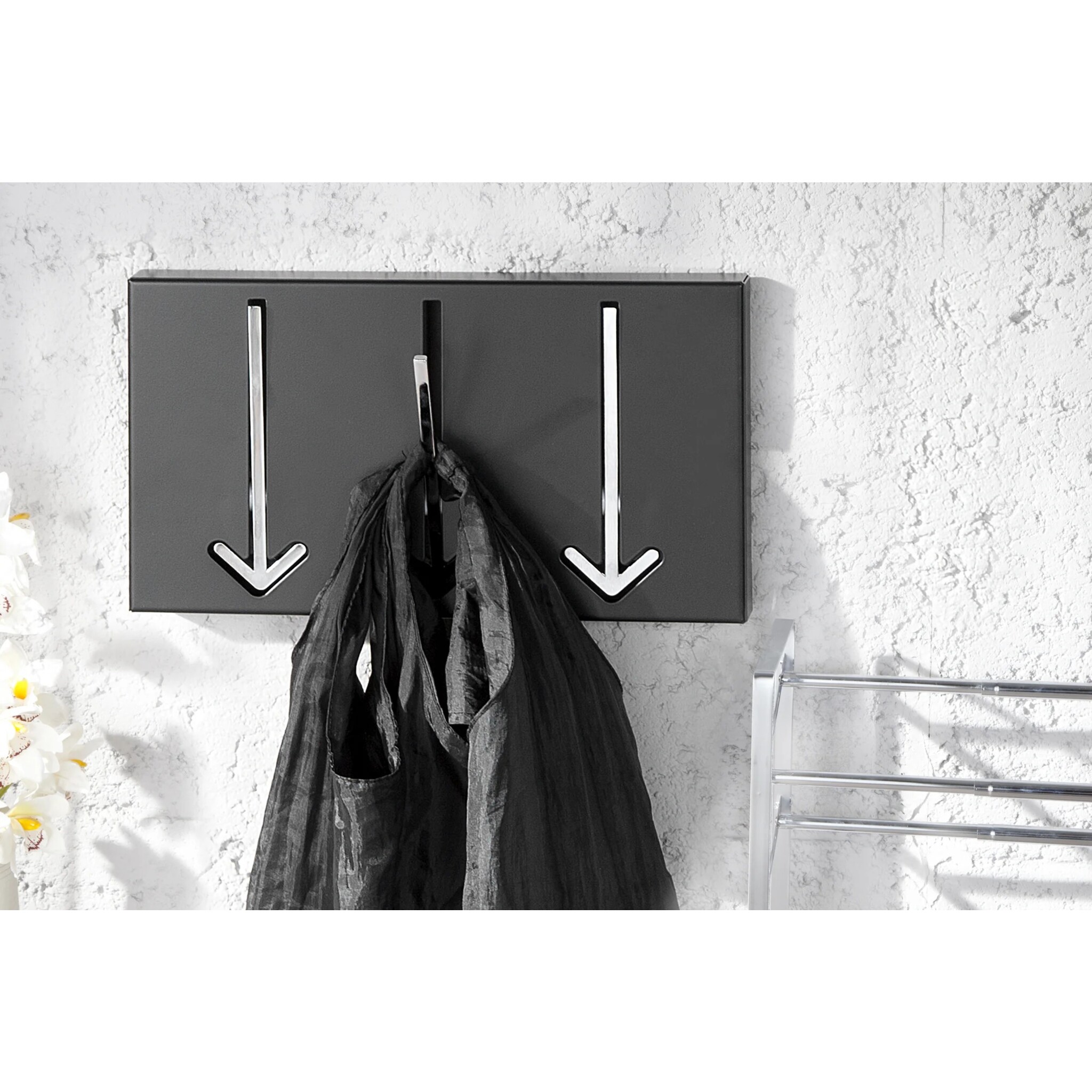 Wandgarderobe Arrow, schwarz 