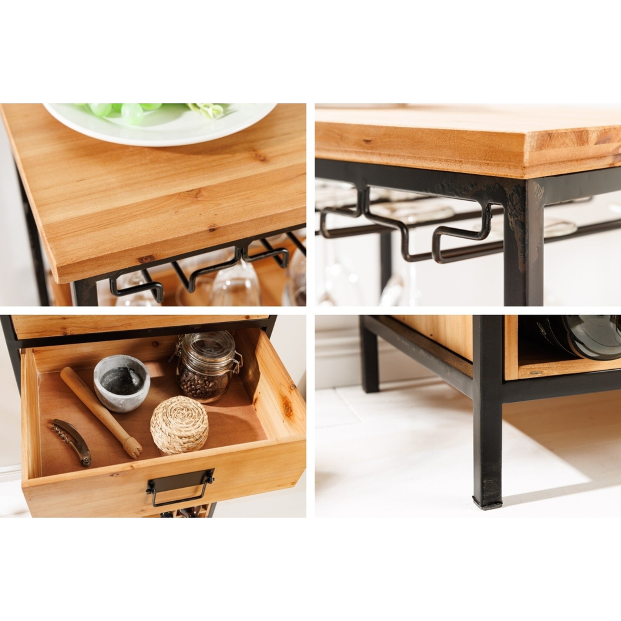 Weinregal Seven Seas für 20 Flaschen und Gläser Kiefernholz, natur 