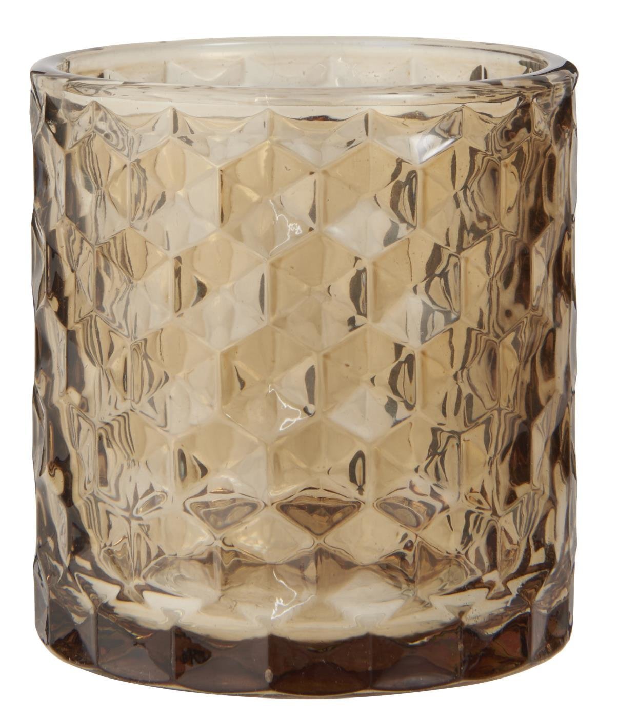 Kerzenhalter für Teelicht farbig Glas, braun 