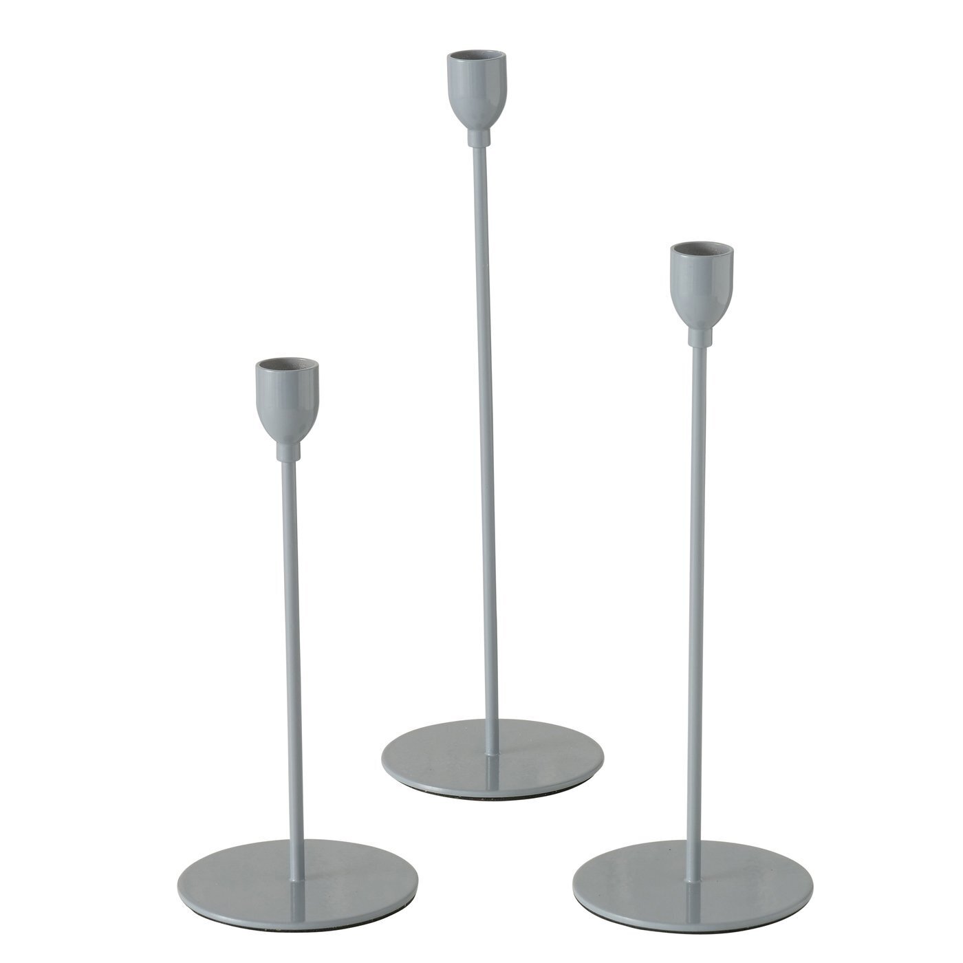 Kerzenhalter Malte Eisen 3er, grau 