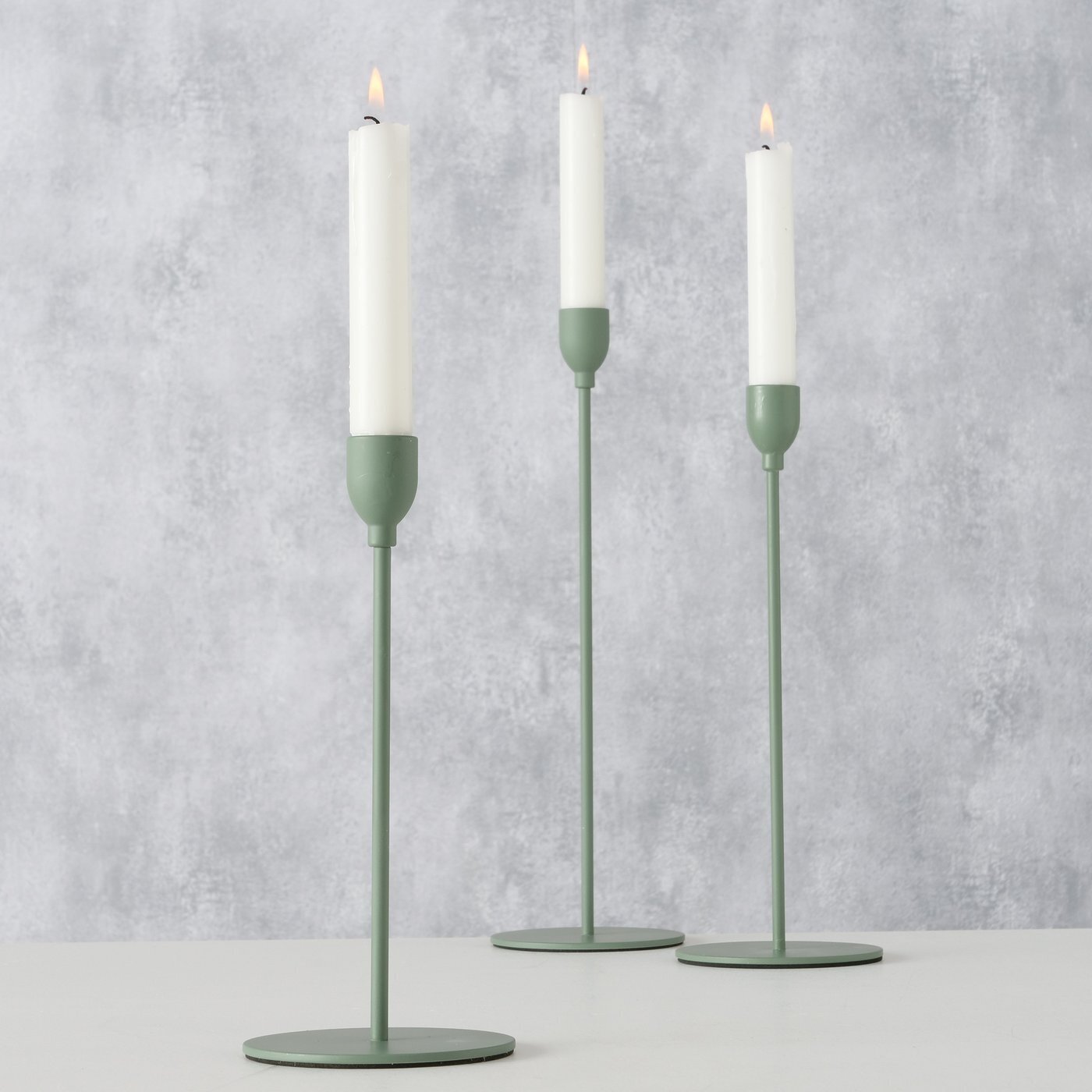 Kerzenhalter Malte Eisen 3er, grün 