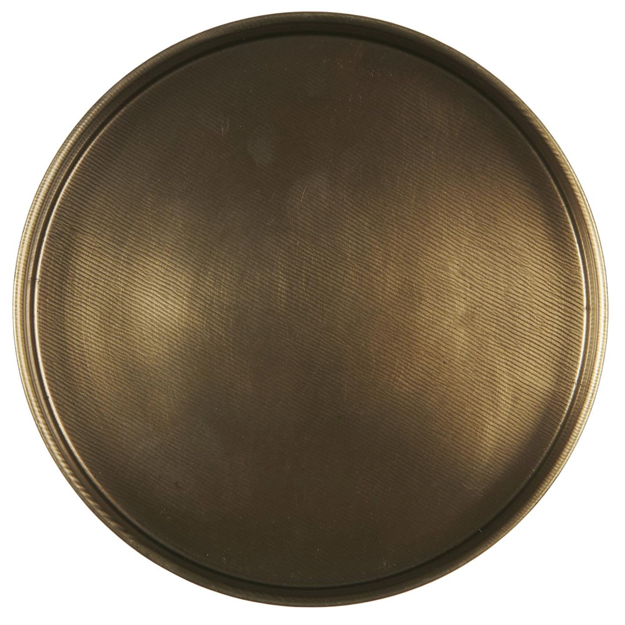 Kerzentablett aus Metall mit Kante, messing H1,5/ Ø13 cm