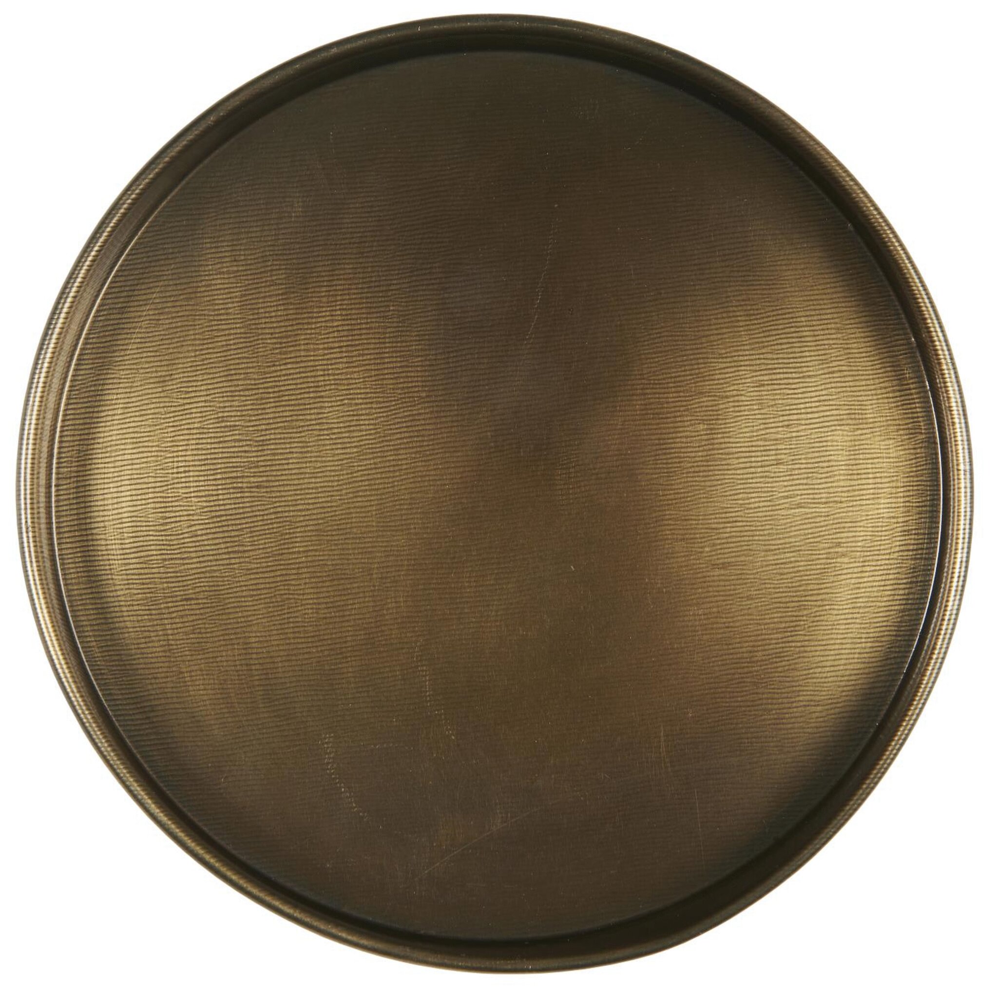 Kerzentablett aus Metall mit Kante, messing H1,5/ Ø16 cm