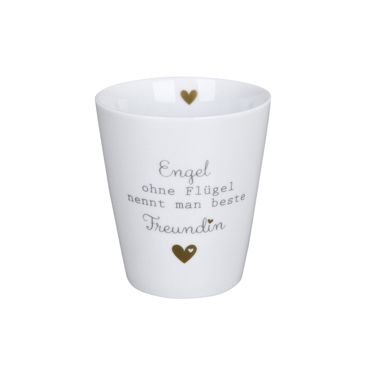 Becher, Happy Mug, Ein Engel ohne Flügel, weiss 