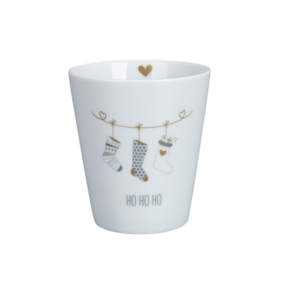 Becher Happy Mug, Ho Ho Ho, weiss 