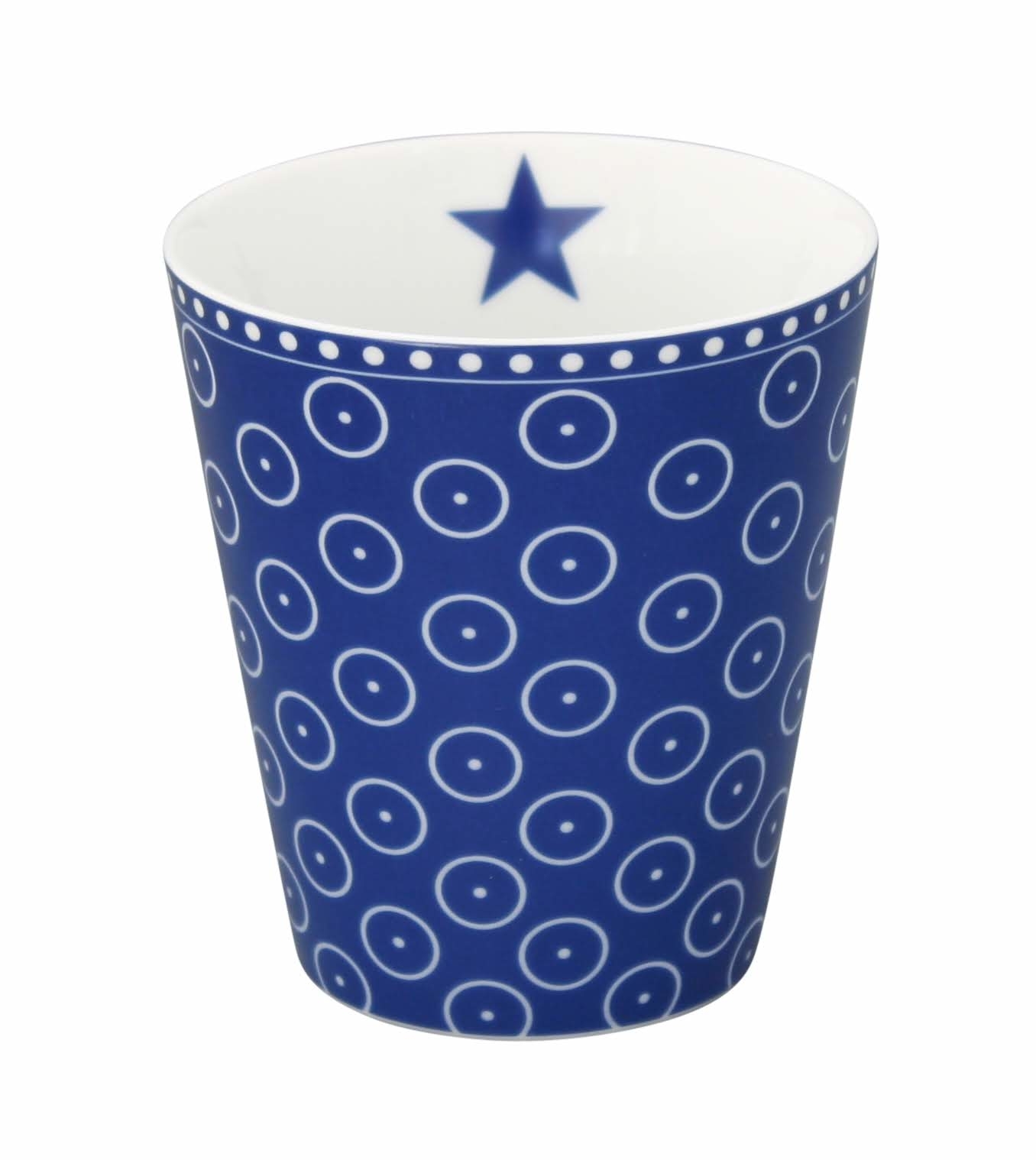 Krasilnikoff Becher Mug Kreismuster, blau 