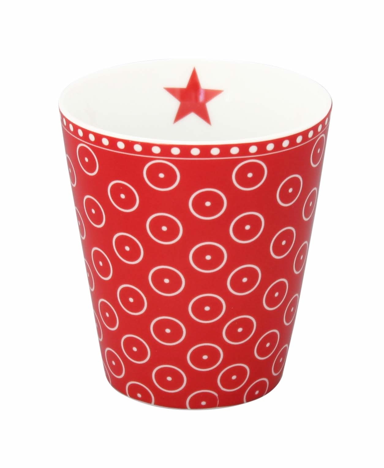 Krasilnikoff Becher Mug Kreismuster, rot 