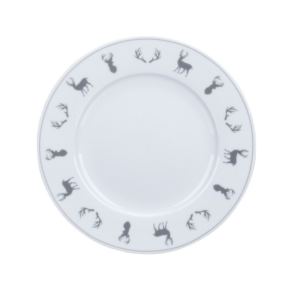 Dessertteller Winter Lodge aus Porzellan, dunkelgrau 