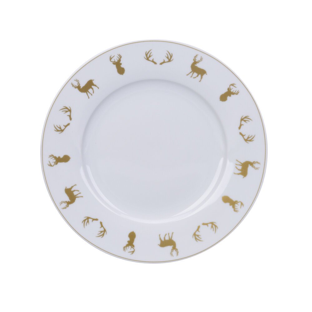 Dessertteller Winter Lodge aus Porzellan, gold 